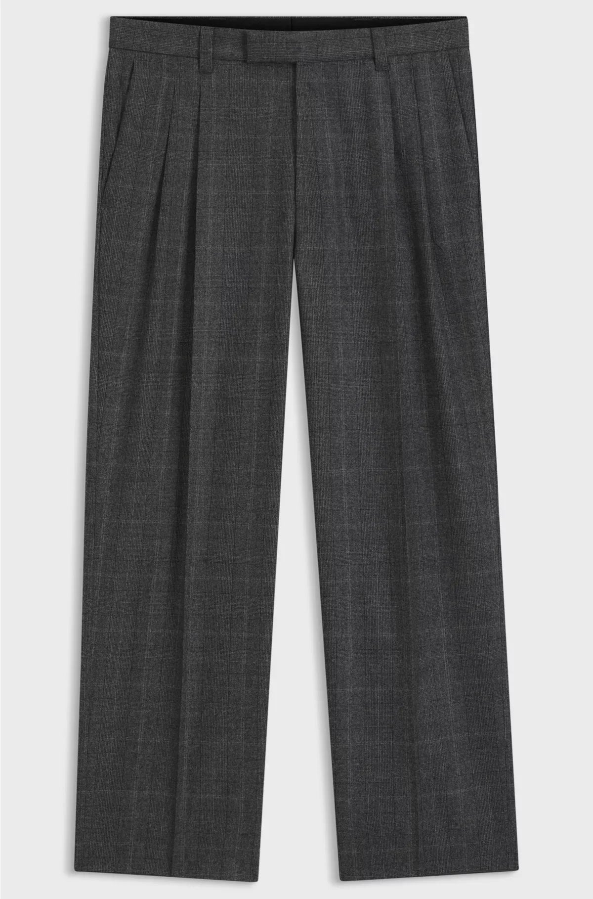 RELAXED-FIT TROUSERS IN CHECKED STRETCH WOOL