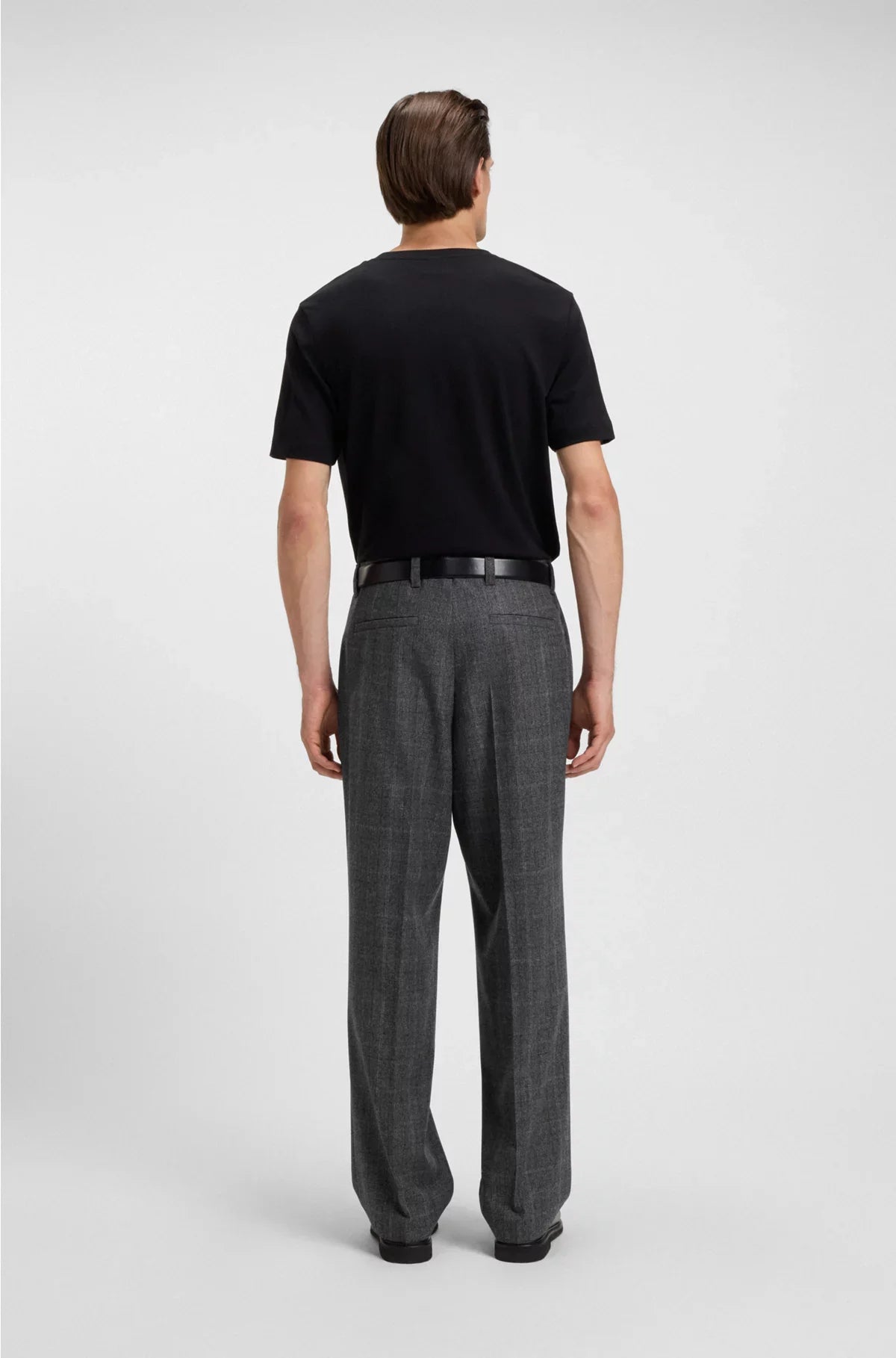 RELAXED-FIT TROUSERS IN CHECKED STRETCH WOOL