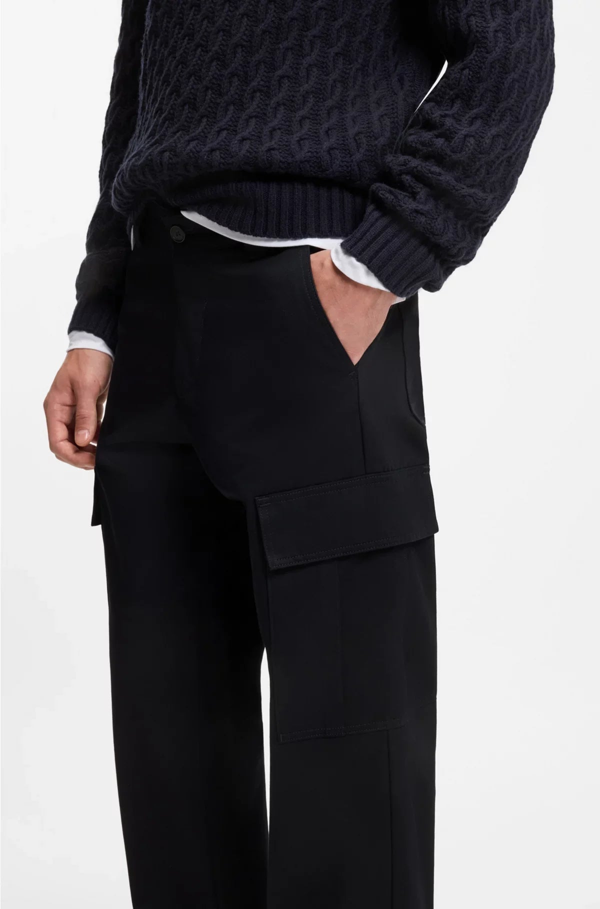 CARGO TROUSERS INMICRO-PATTERNED COTTON