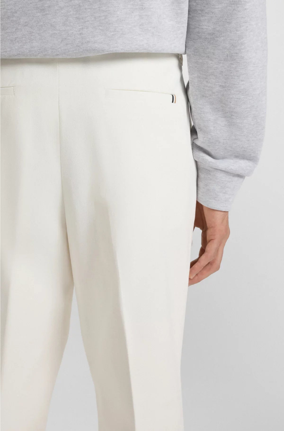 TAPERED-FIT TROUSERS IN MERCERISED STRETCH COTTON