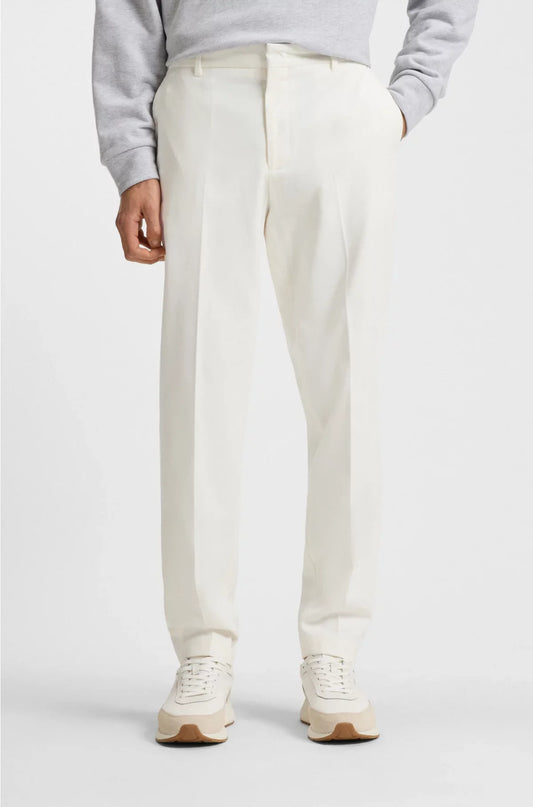 PANTALONI AFFUSOLATI IN COTONE ELASTICIZZATO MERCERIZZATO