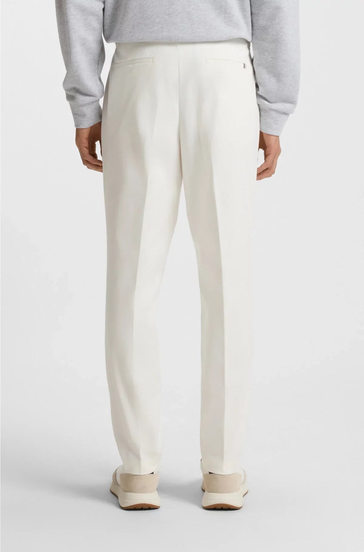 TAPERED-FIT TROUSERS IN MERCERISED STRETCH COTTON