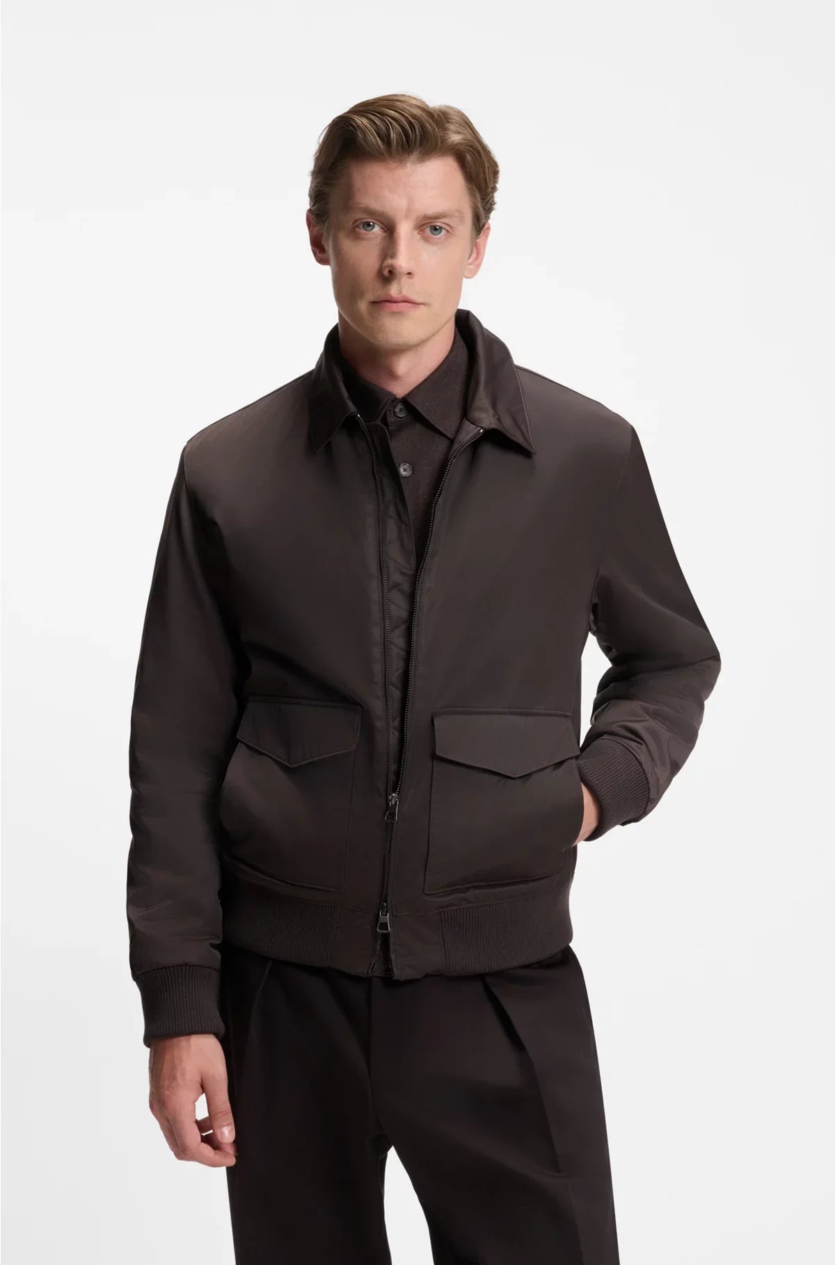JACKET IN WATER-REPELLENT TWILL
