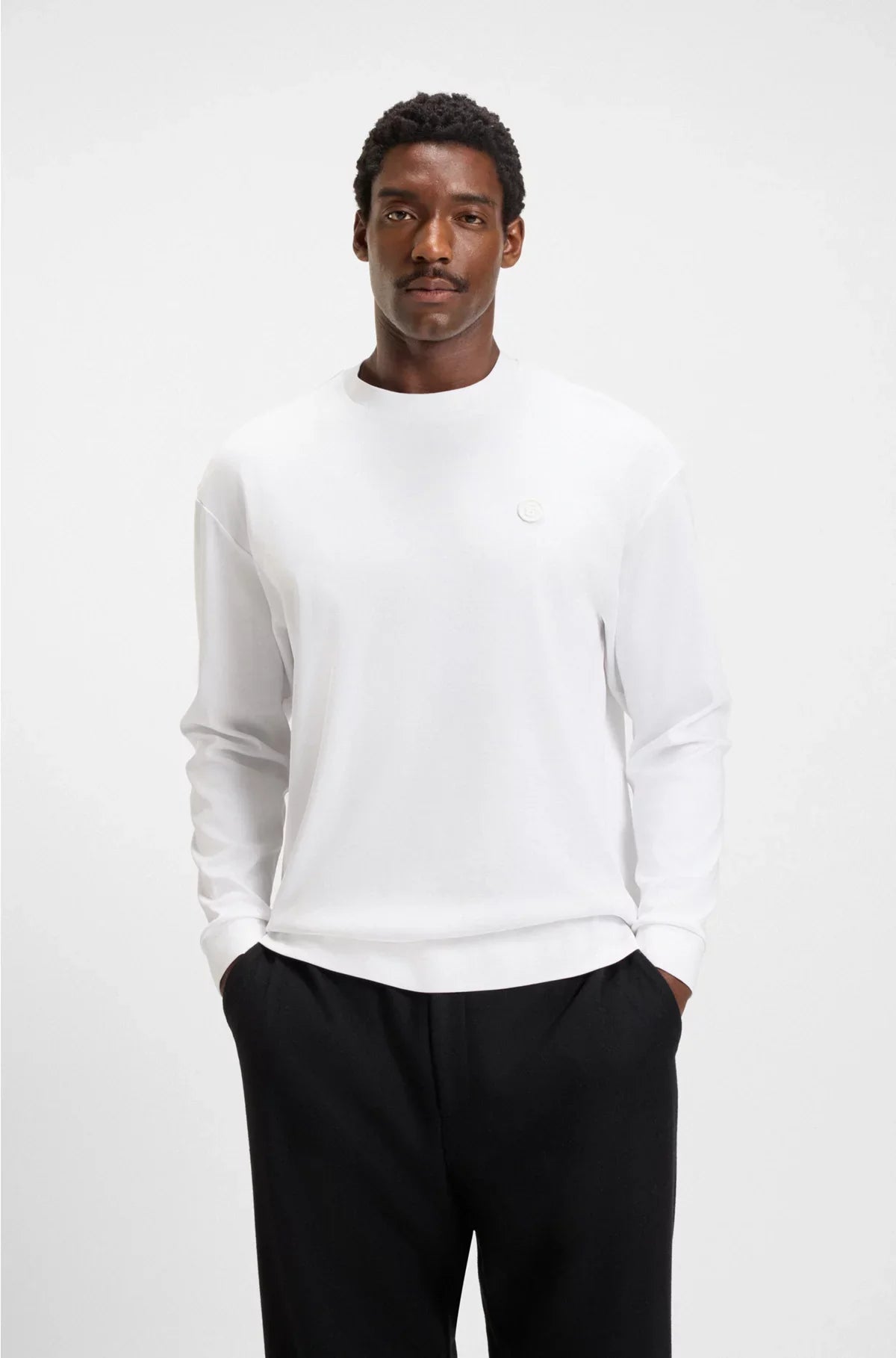 MERCERISED-COTTON T-SHIRT WITH DOUBLE B MONOGRAM