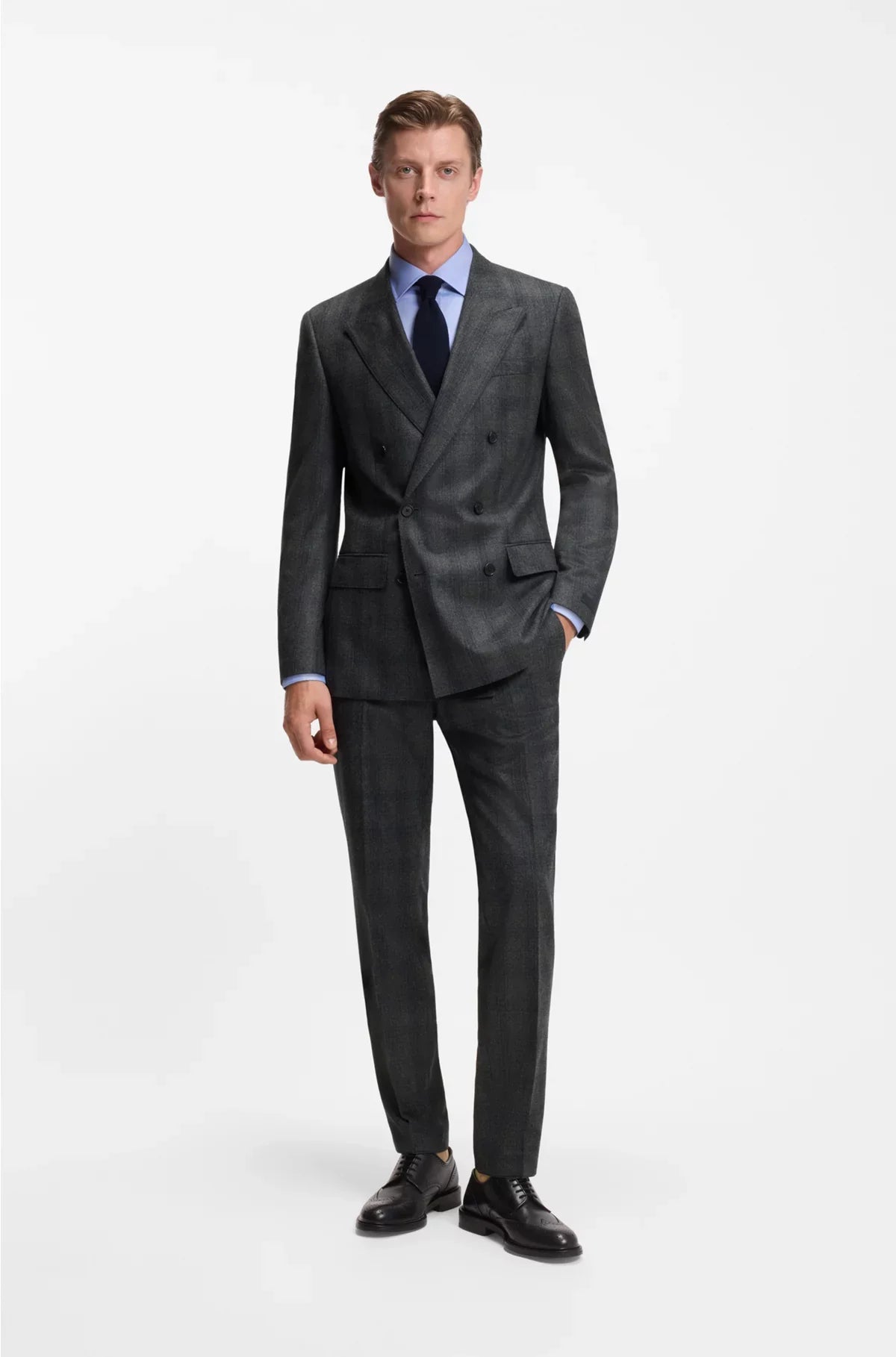 SLIM-FIT SUIT JACKET IN CHECKED WOOL