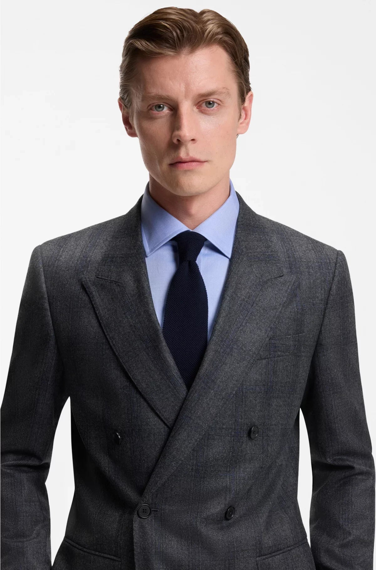 SLIM-FIT SUIT JACKET IN CHECKED WOOL