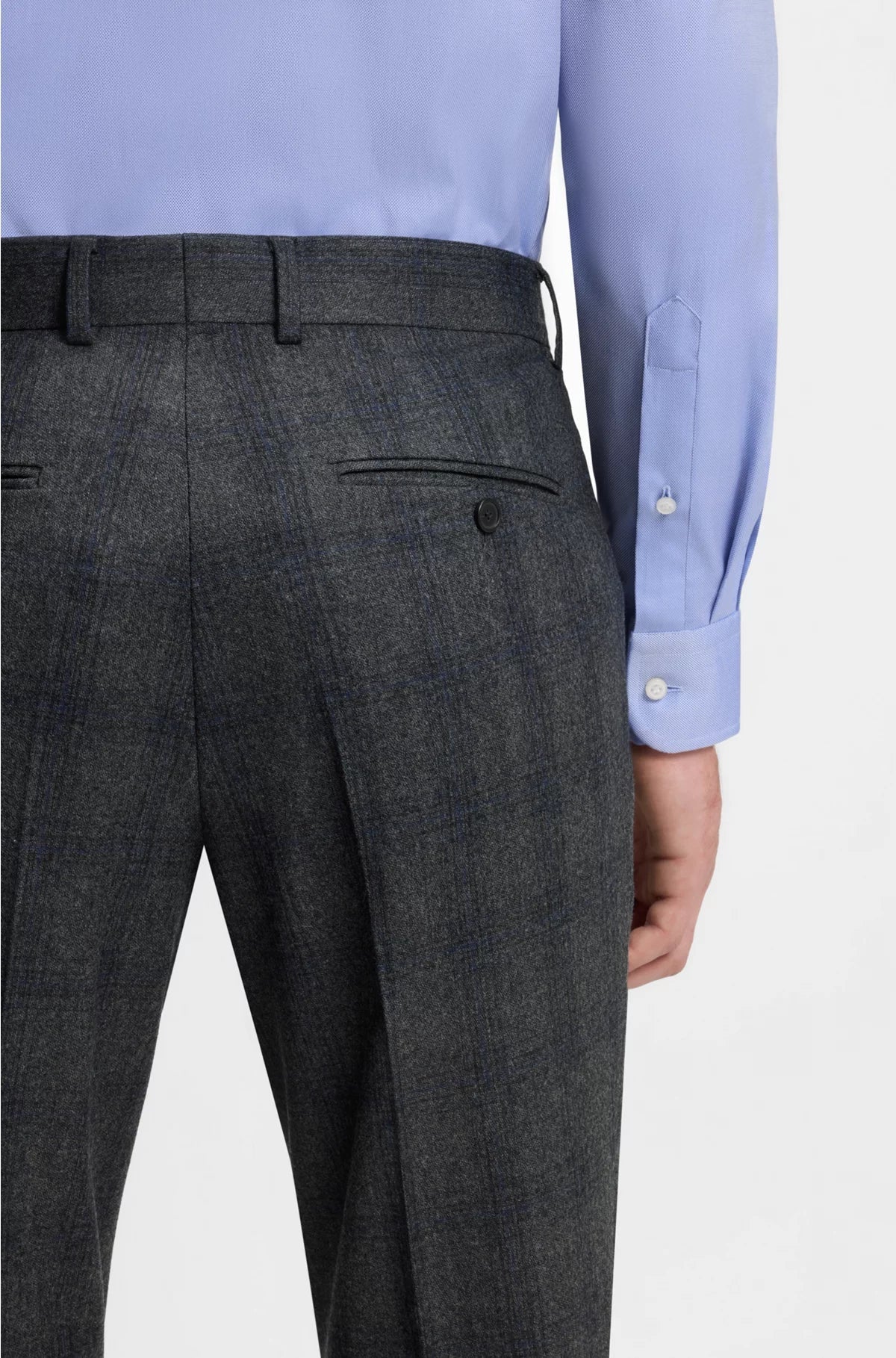 SLIM-FIT TROUSERS IN CHECKED VIRGIN WOOL