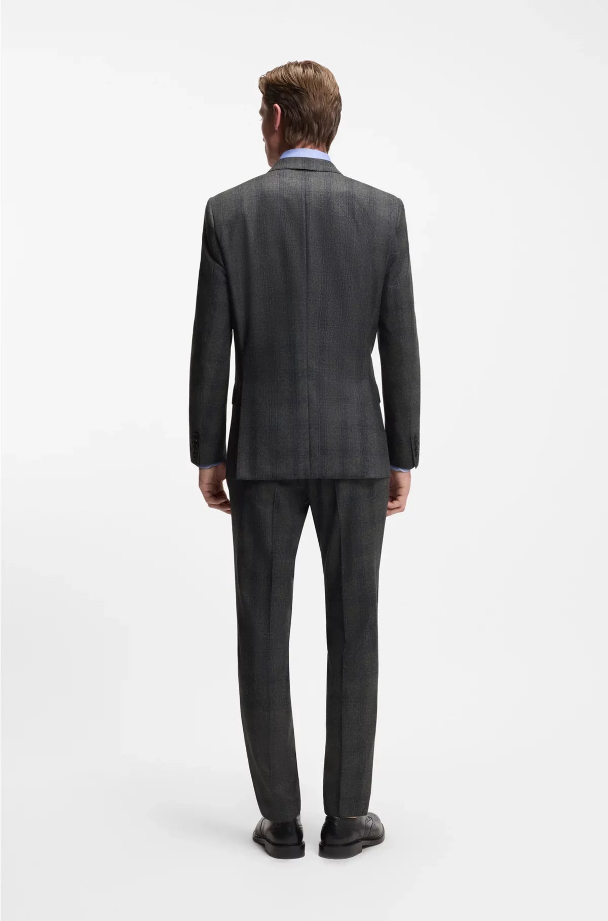 SLIM-FIT TROUSERS IN CHECKED VIRGIN WOOL