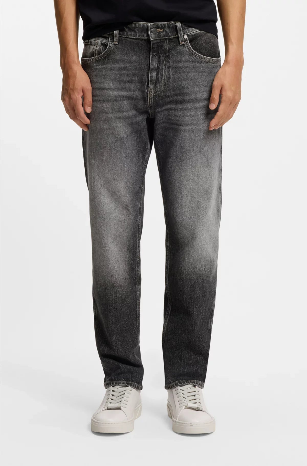 MAINE REGULAR-FIT JEANS IN BLACK STRETCH DENIM