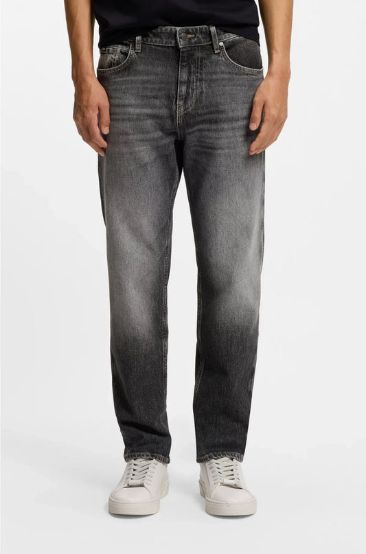 MAINE REGULAR-FIT JEANS IN BLACK STRETCH DENIM