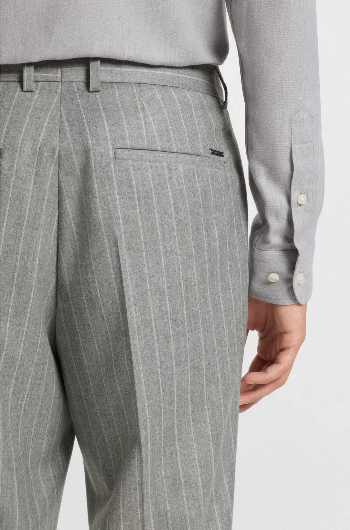 FORMAL TROUSERS IN STRIPED VIRGIN WOOL
