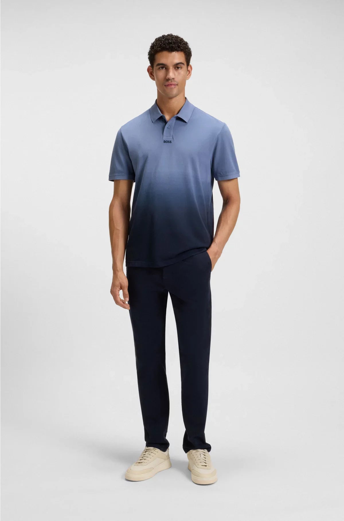 COTTON-PIQUE POLO SHIRT WITH DEGRADE EFFECT