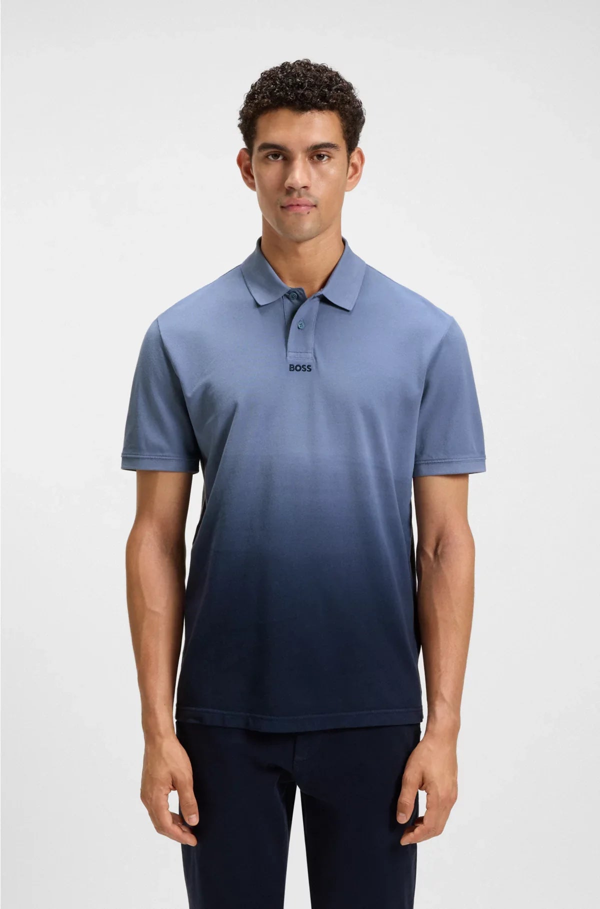 COTTON-PIQUE POLO SHIRT WITH DEGRADE EFFECT
