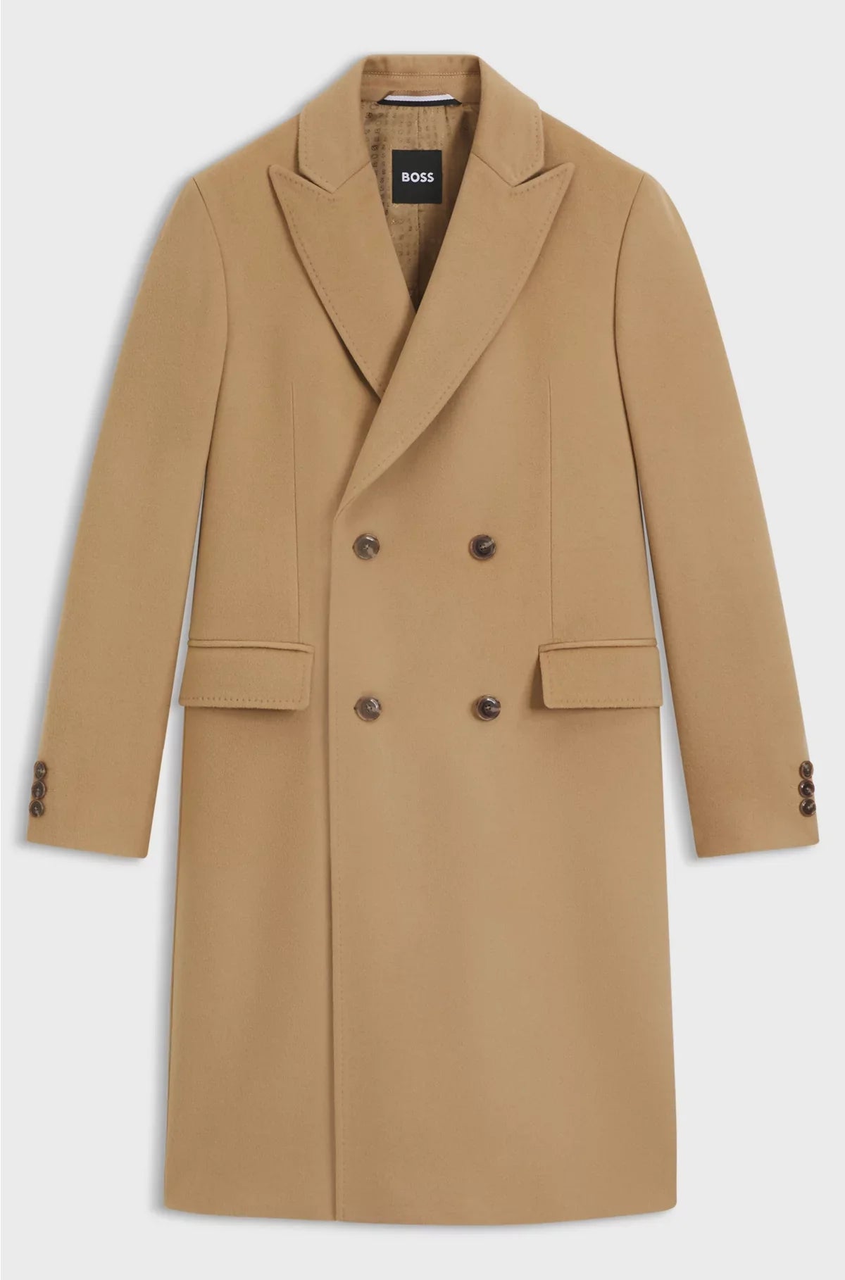 DOUBLE-BREASTED COAT IN VIRGIN WOOL AND CASHMERE