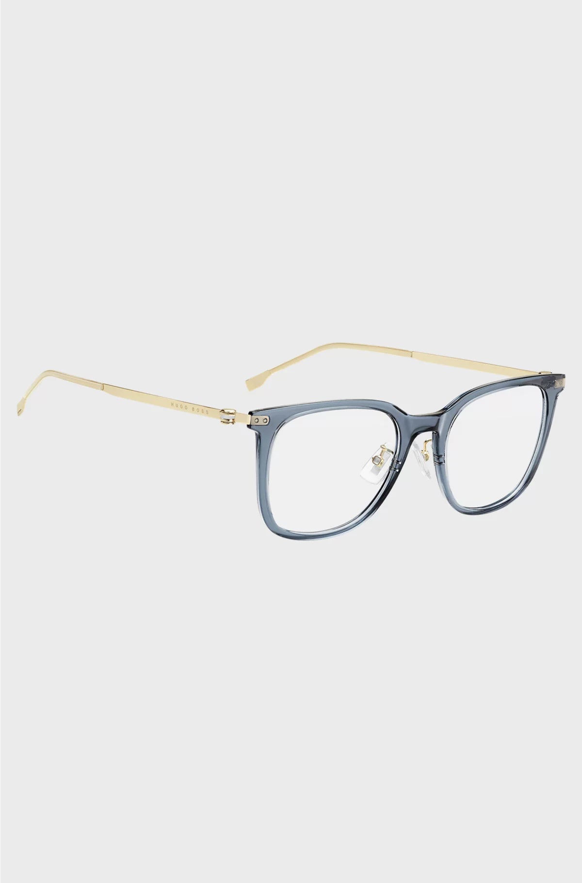 BLUE-ACETATE OPTICAL FRAMES WITH GOLD-TONE TEMPLES