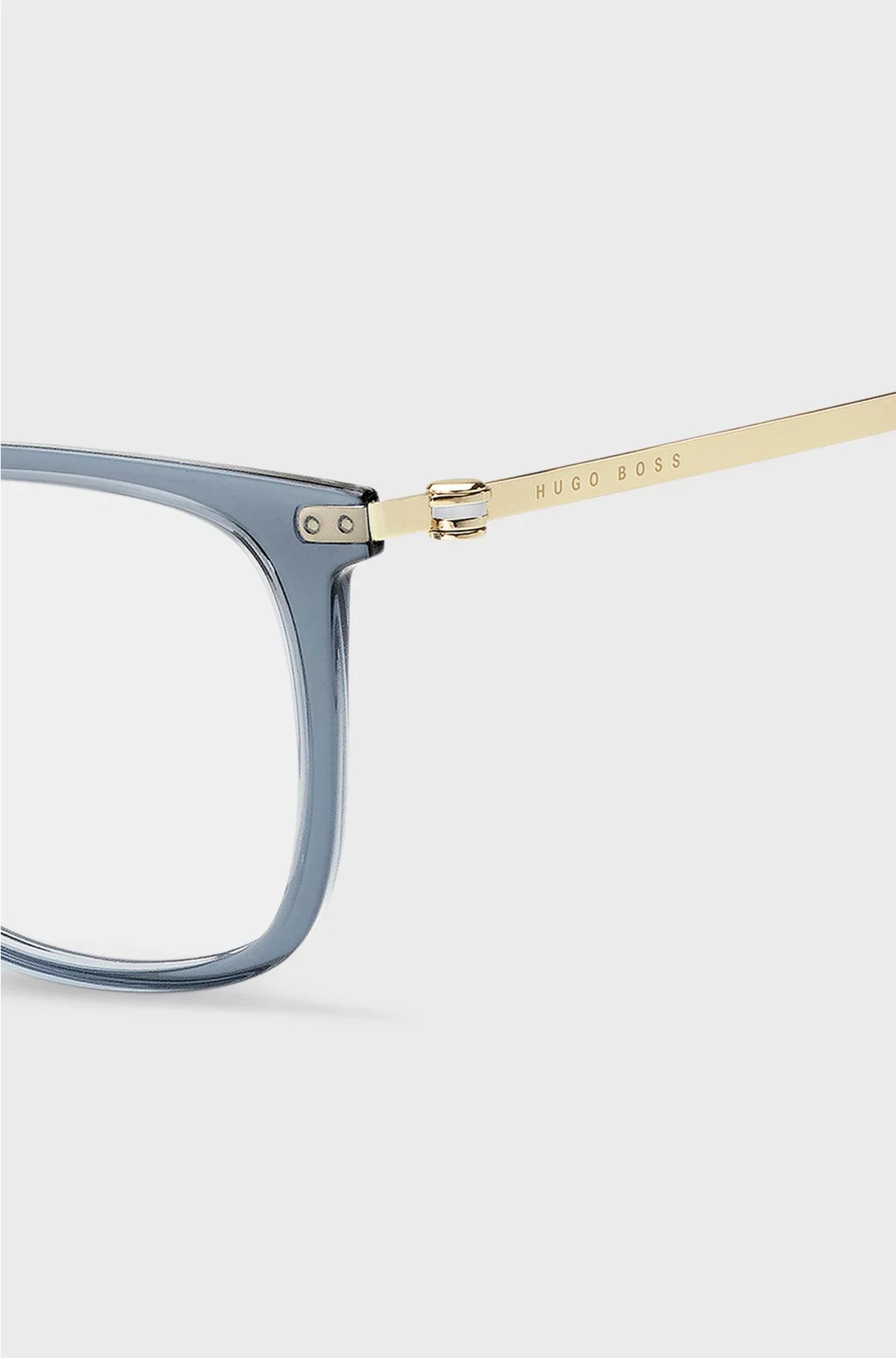 BLUE-ACETATE OPTICAL FRAMES WITH GOLD-TONE TEMPLES