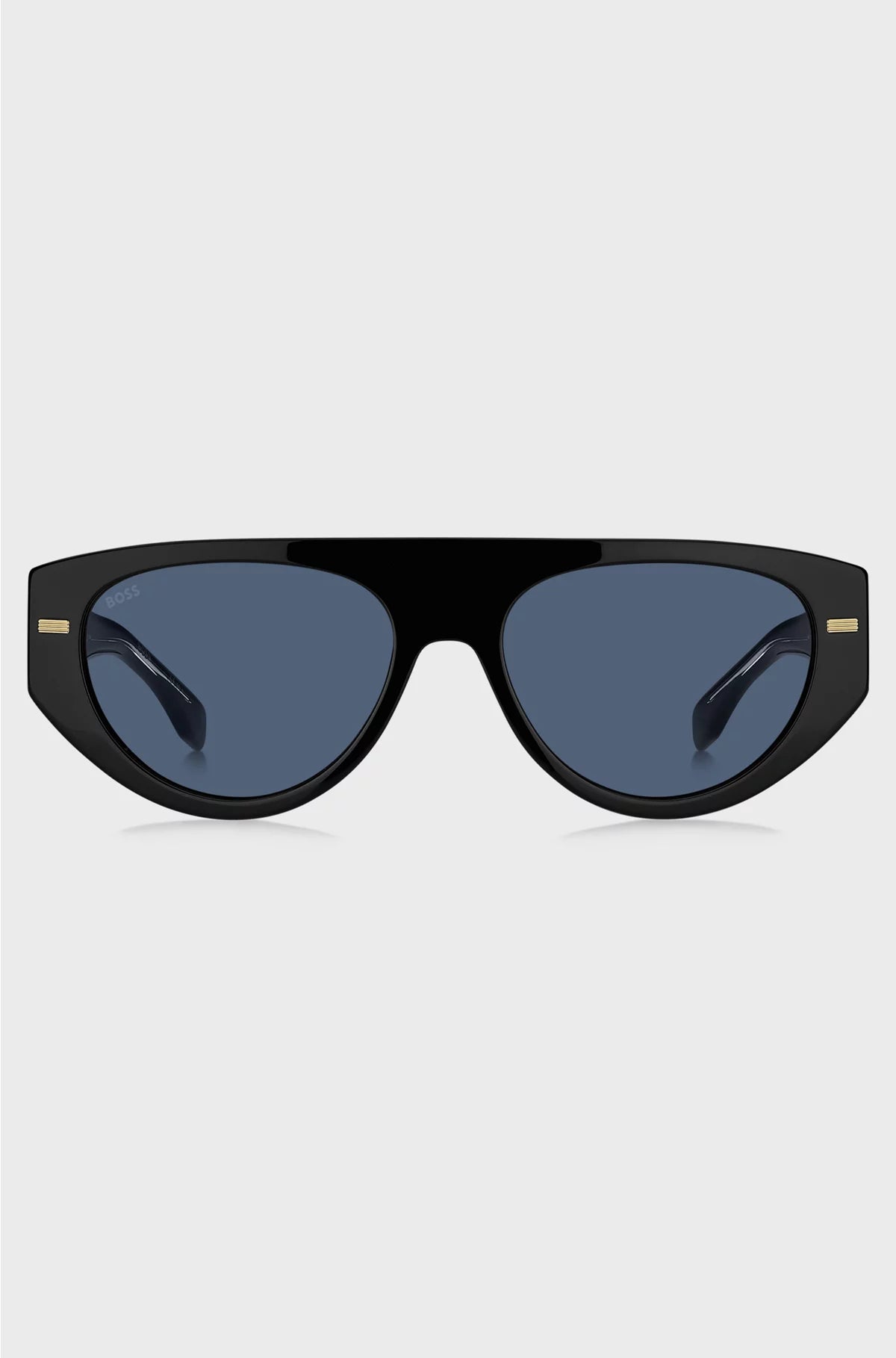 BIO-ACETATE BLACK SUNGLASSES WITH PATTERNED RIVETS