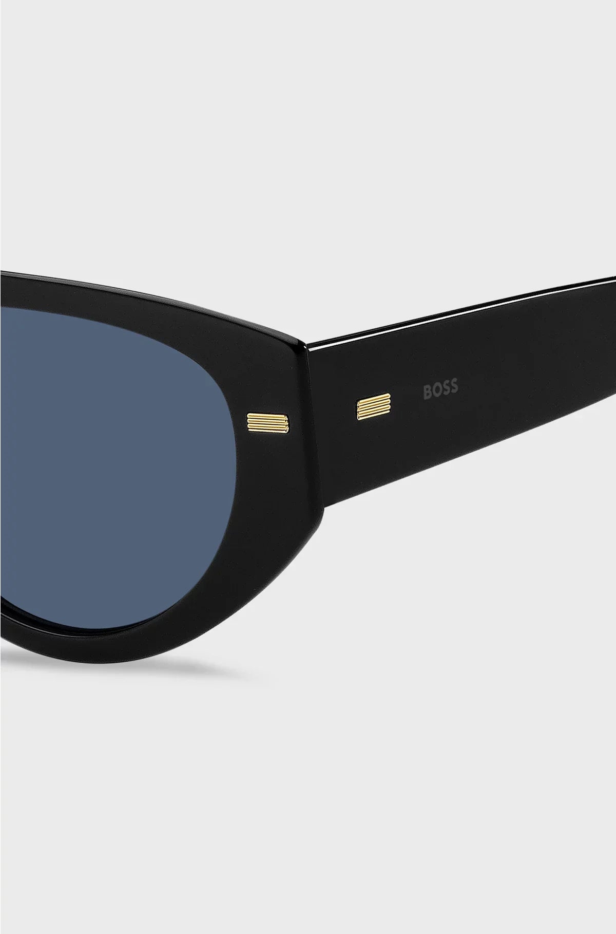 BIO-ACETATE BLACK SUNGLASSES WITH PATTERNED RIVETS