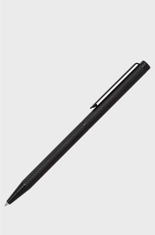 BLACK BALLPOINT PEN WITH ENGRAVED PATTERN