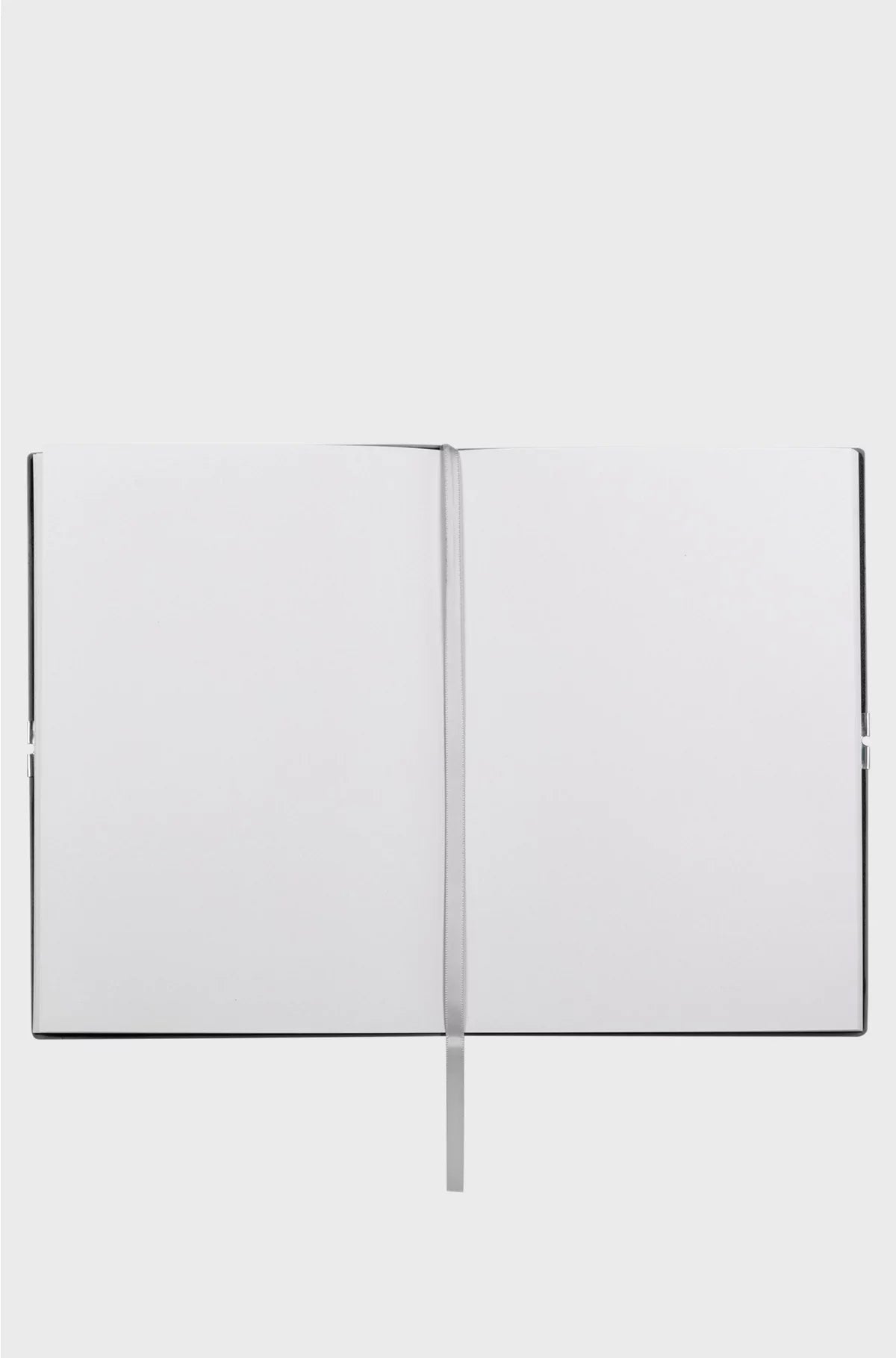 A5 NOTEBOOK IN GREY FAUX LEATHER WITH ELASTICATED BAND