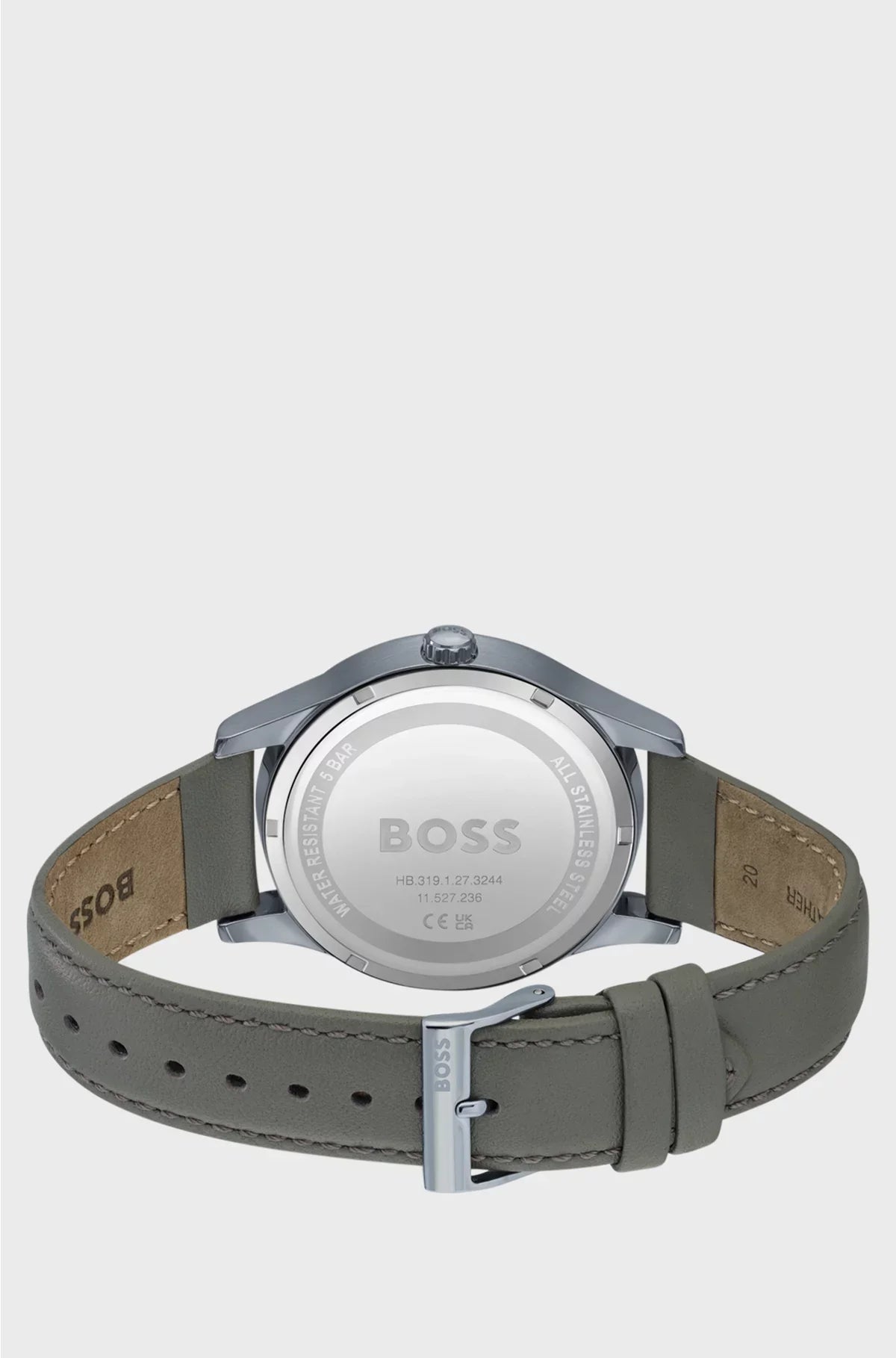 OROLOGIO CON QUADRANTE GRIGIO E CINTURINO IN PELLE