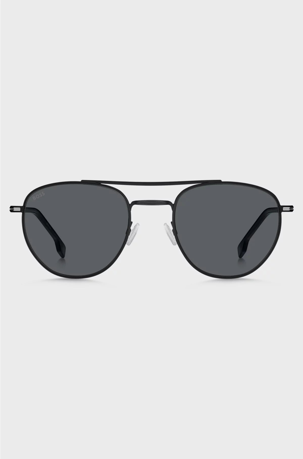 ROUND SUNGLASSES IN BLACK METAL WITH DOUBLE BRIDGE