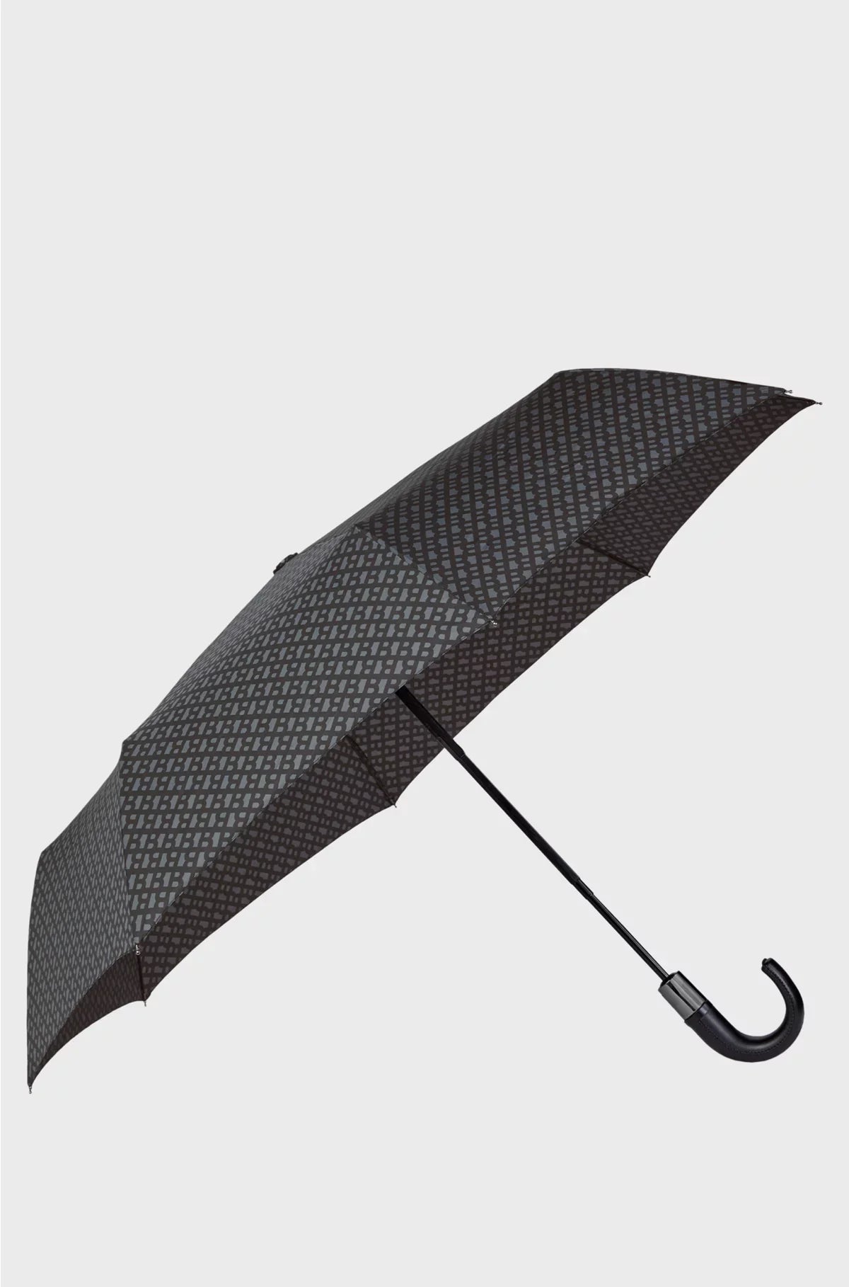 OMBRELLO GRIGIO SCURO CON MONOGRAMMA E CINTURINO LOGATO