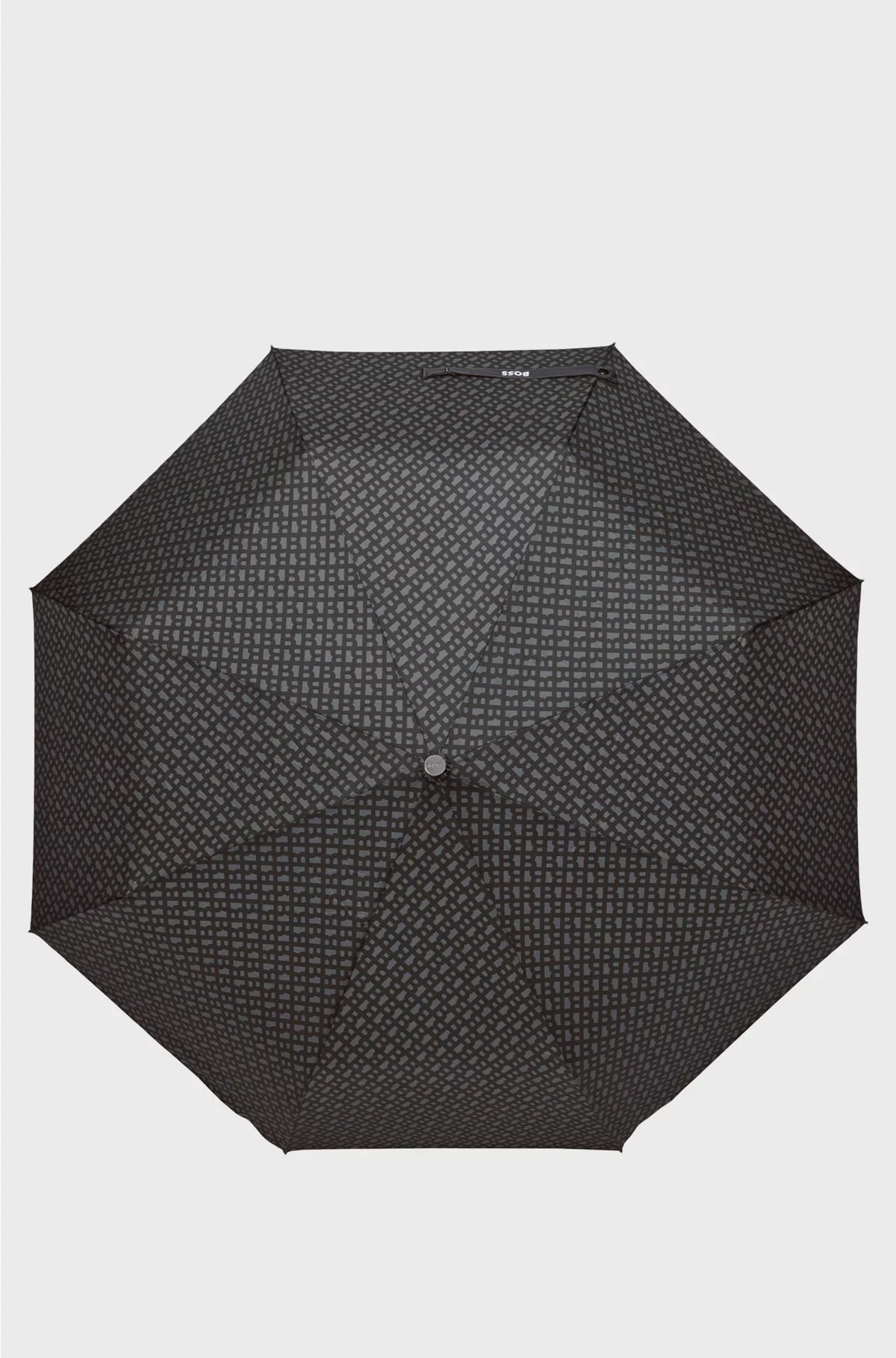 OMBRELLO GRIGIO SCURO CON MONOGRAMMA E CINTURINO LOGATO