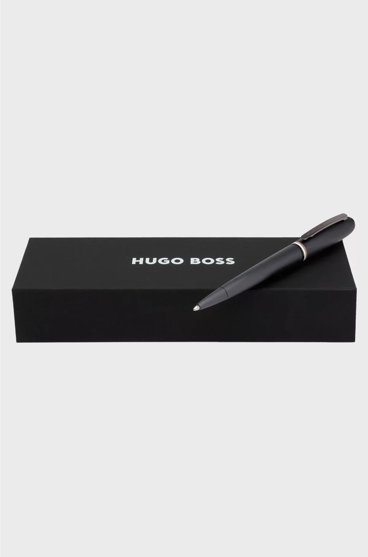 BRUSHED BALLPOINT PEN WITH SIGNATURE-STRIPE RING