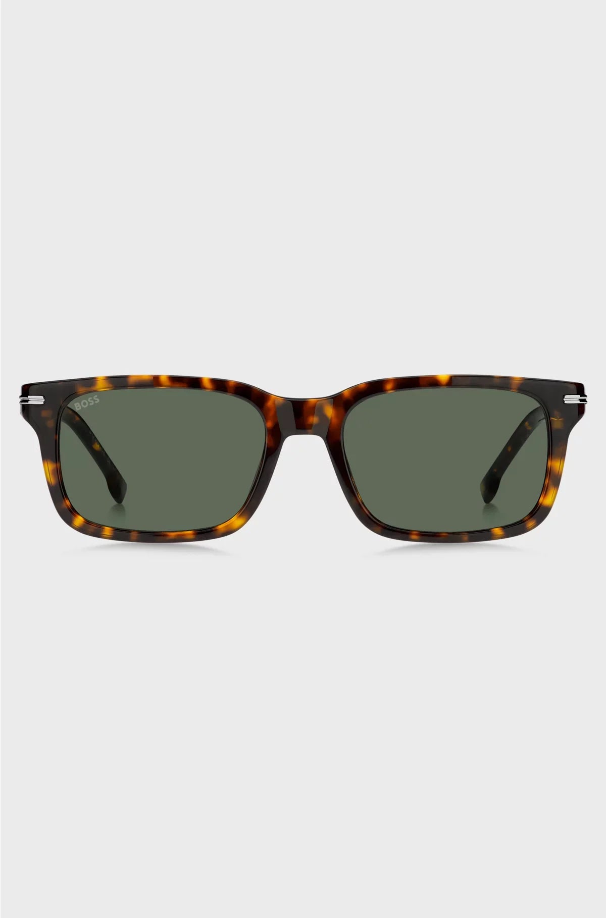 HAVANA-ACETATE SUNGLASSES WITH SILVER-TONE HARDWARE