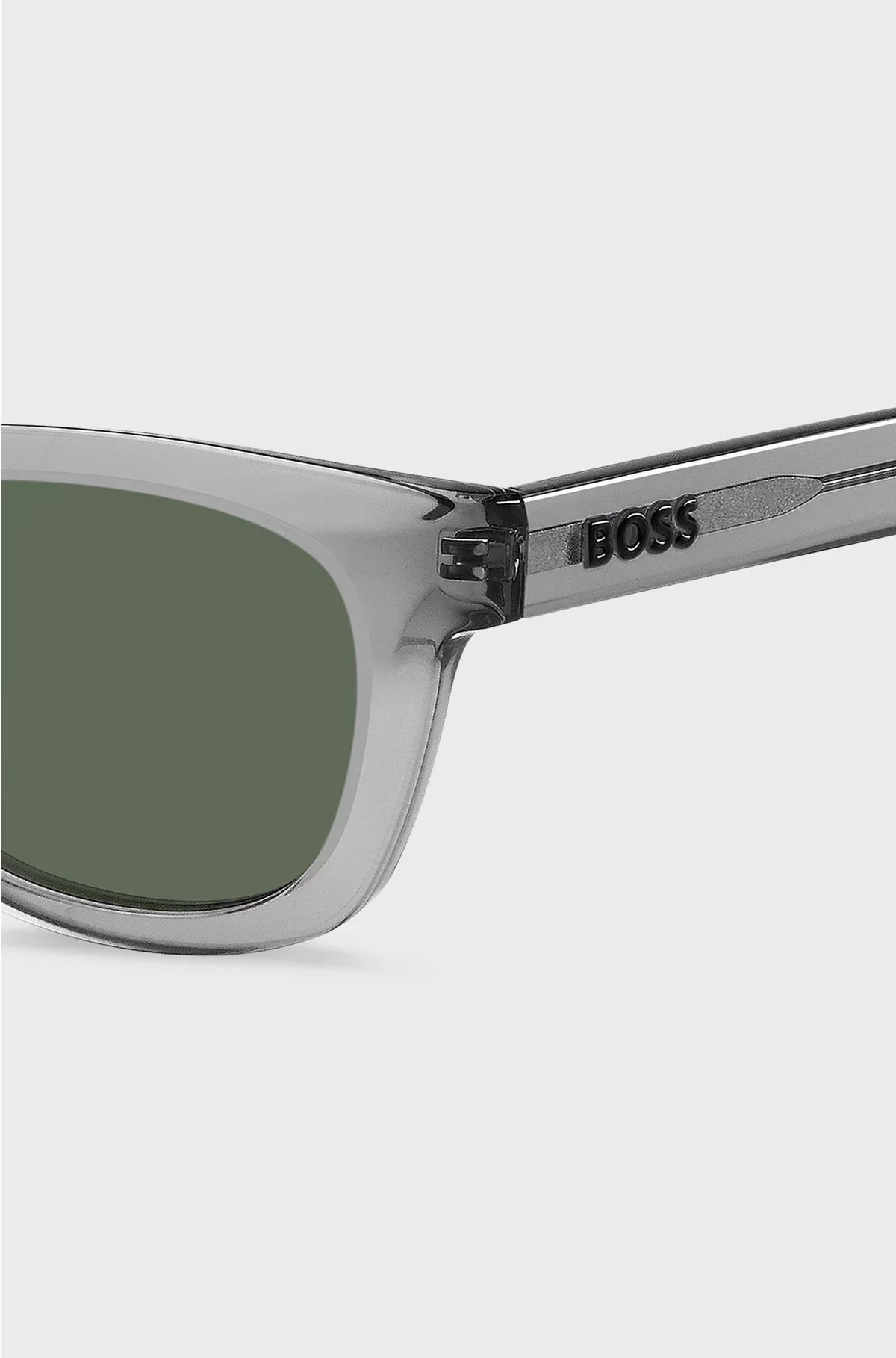 GREY-ACETATE SUNGLASSES WITH 3D LOGO