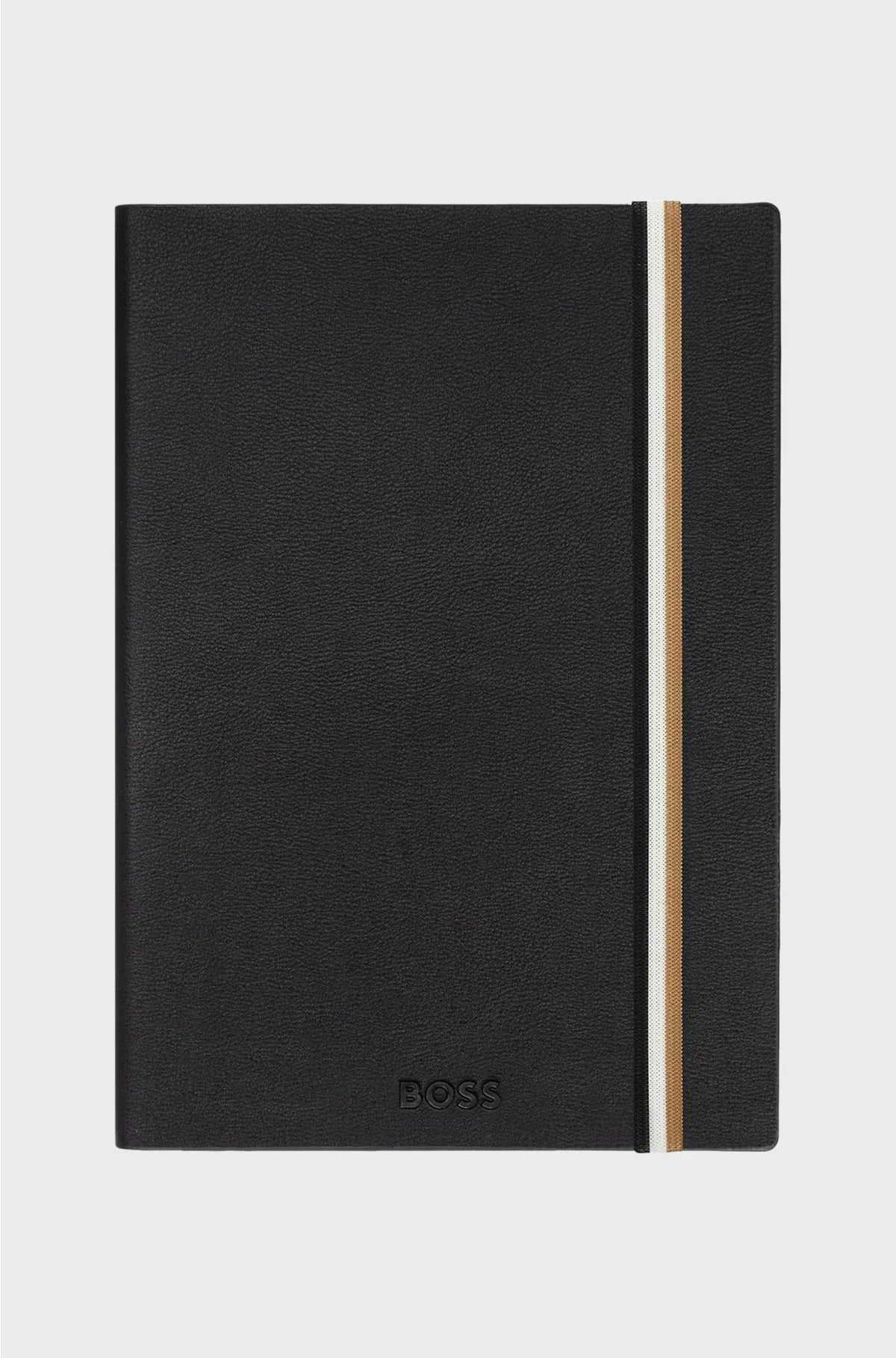 BLACK A5 NOTEBOOK AND BRASS FOUNTAIN PEN SET