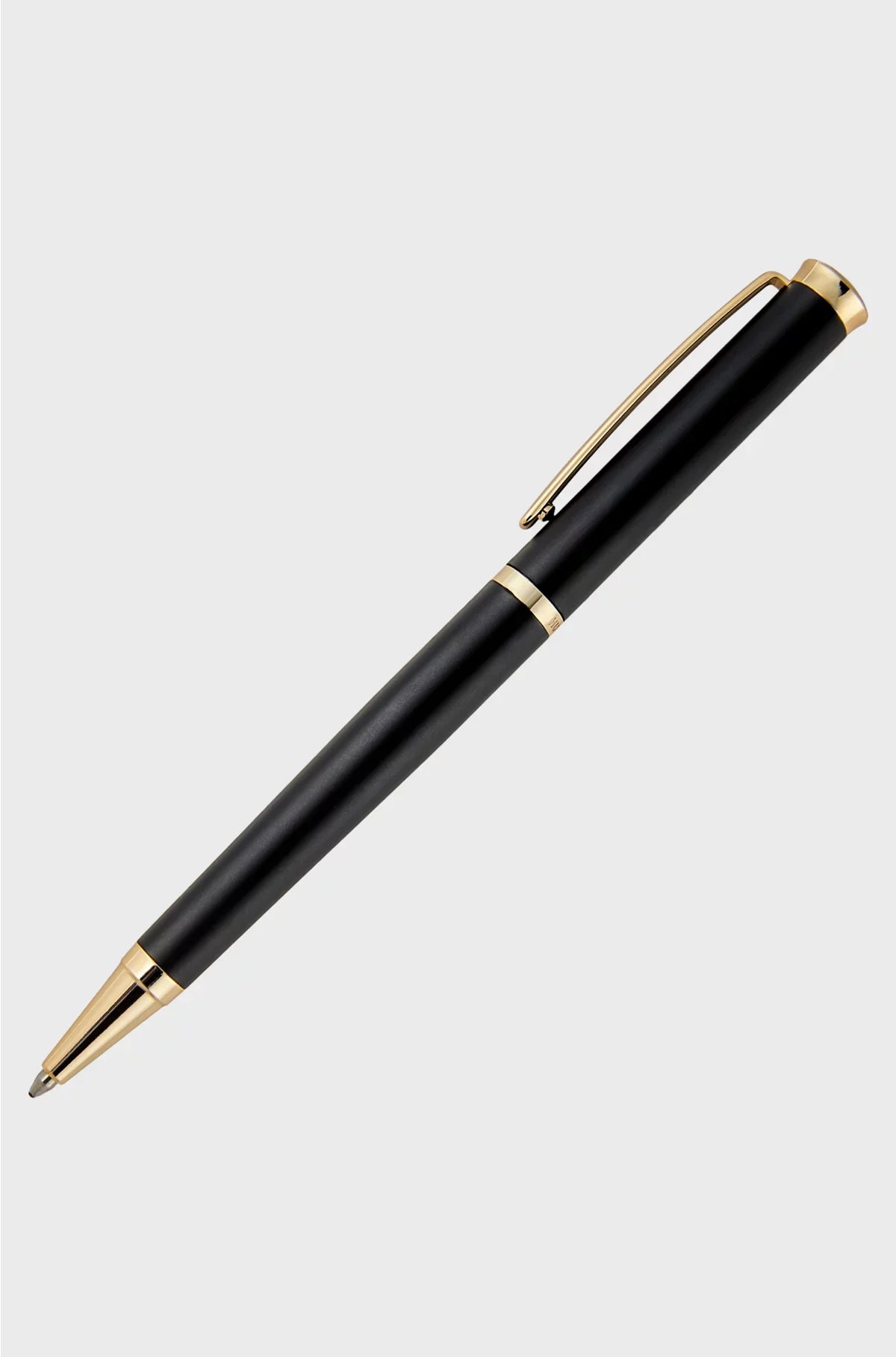 MATTE-BLACK BALLPOINT PEN WITH GOLD-TONE ACCENTS