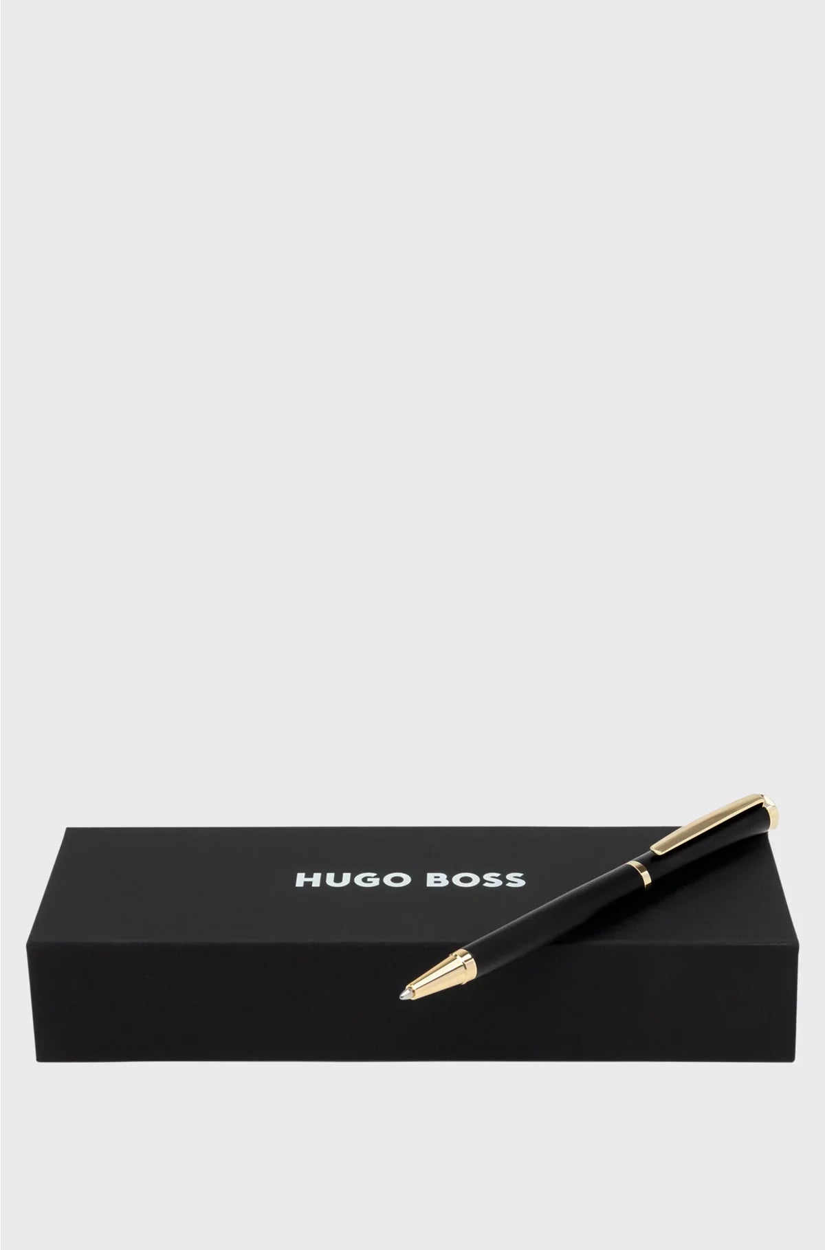 MATTE-BLACK BALLPOINT PEN WITH GOLD-TONE ACCENTS