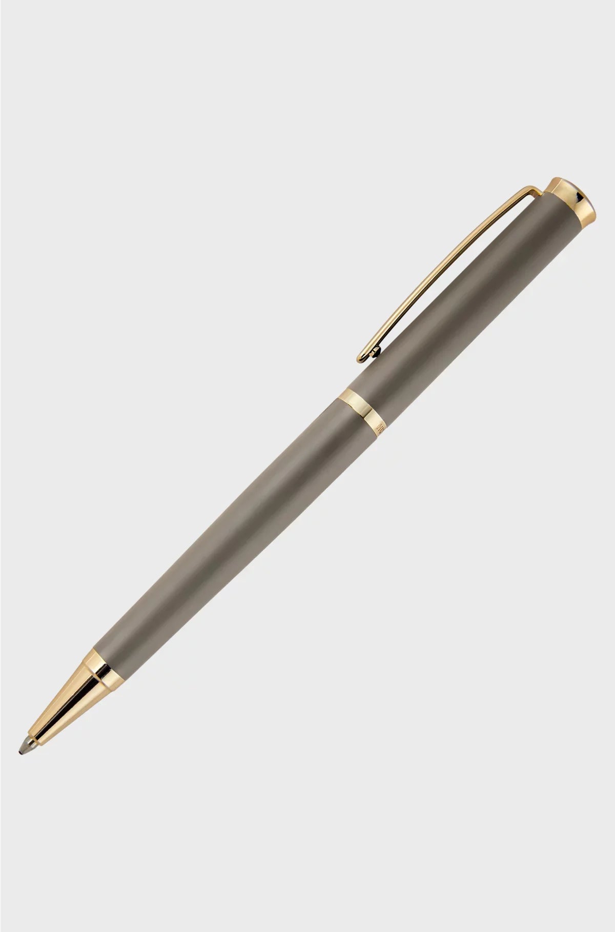 TAUPE BALLPOINT PEN WITH GOLD-TONE ACCENTS