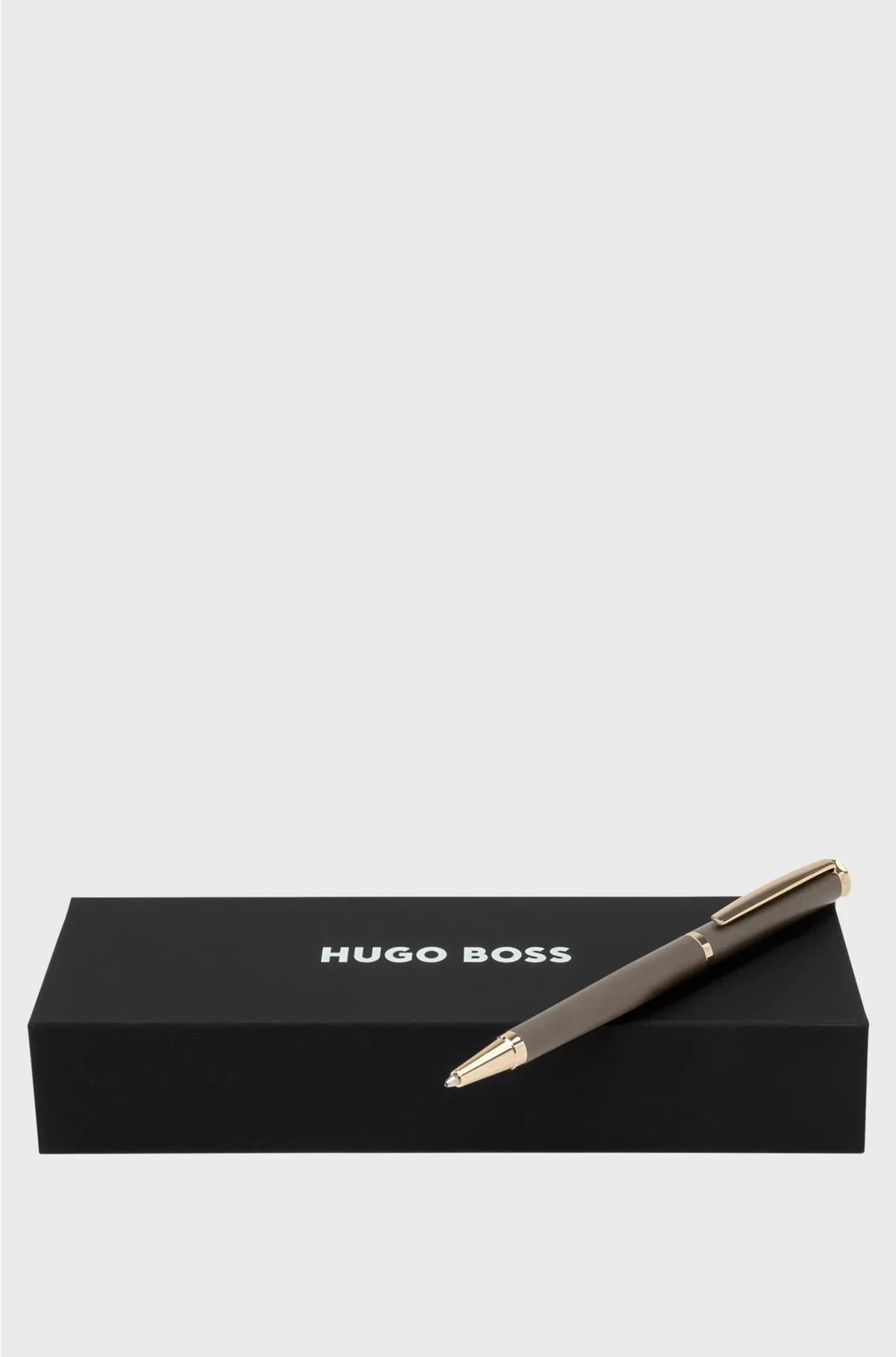 TAUPE BALLPOINT PEN WITH GOLD-TONE ACCENTS