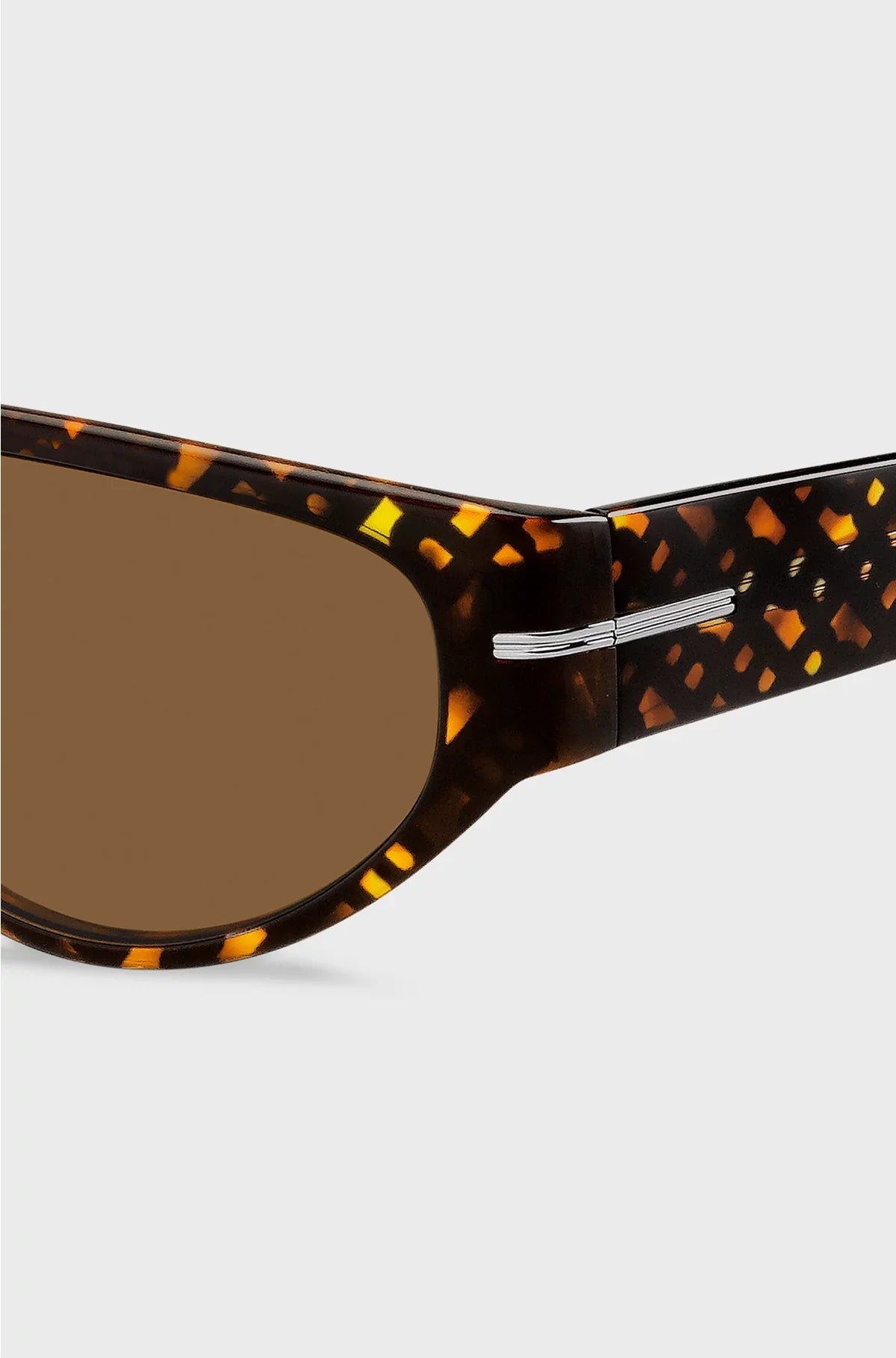 MASK-STYLE SUNGLASSES IN MONOGRAM-PATTERNED ACETATE