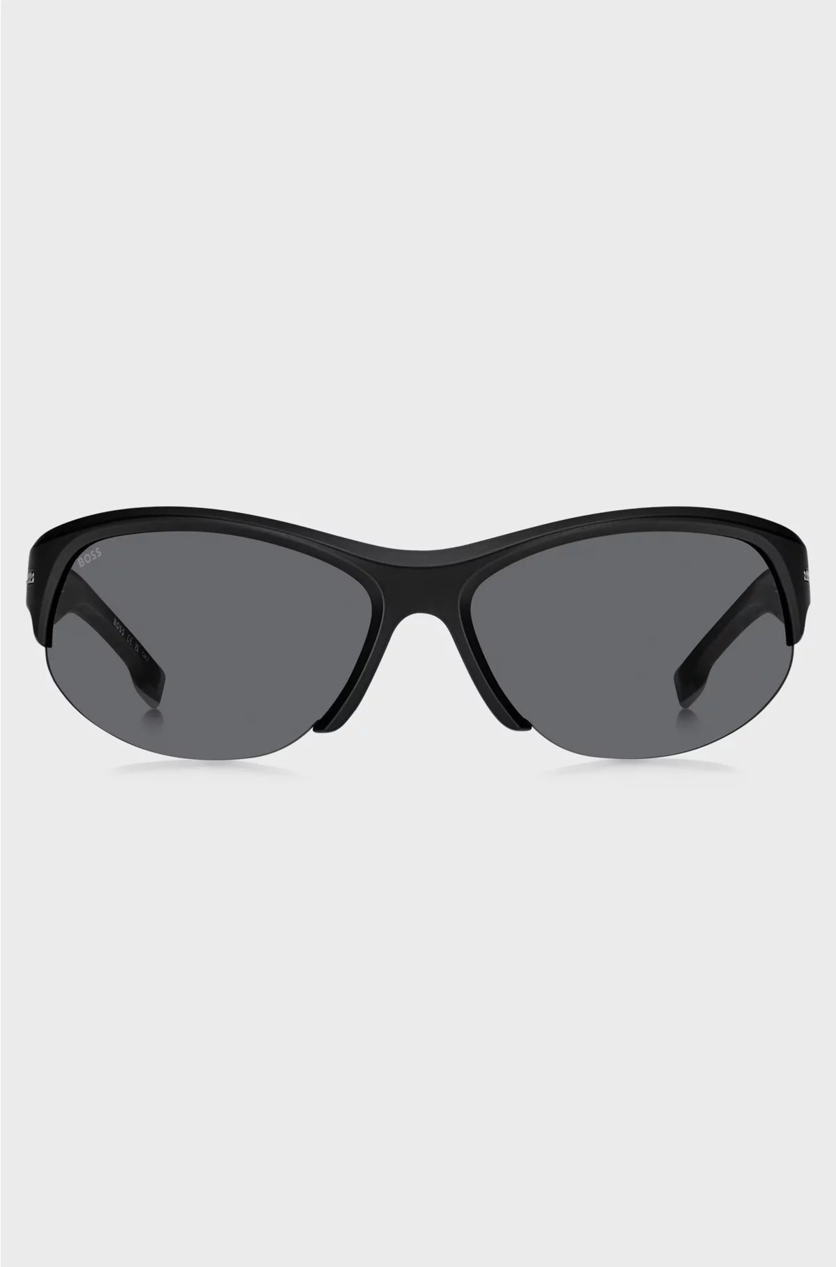 MASK-STYLE SUNGLASSES IN BLACK WITH SILVER-TONE HARDWARE