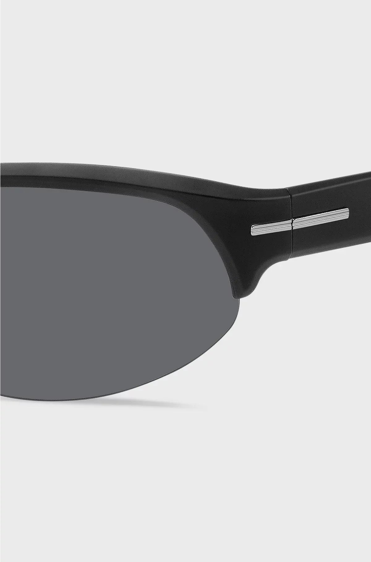 MASK-STYLE SUNGLASSES IN BLACK WITH SILVER-TONE HARDWARE