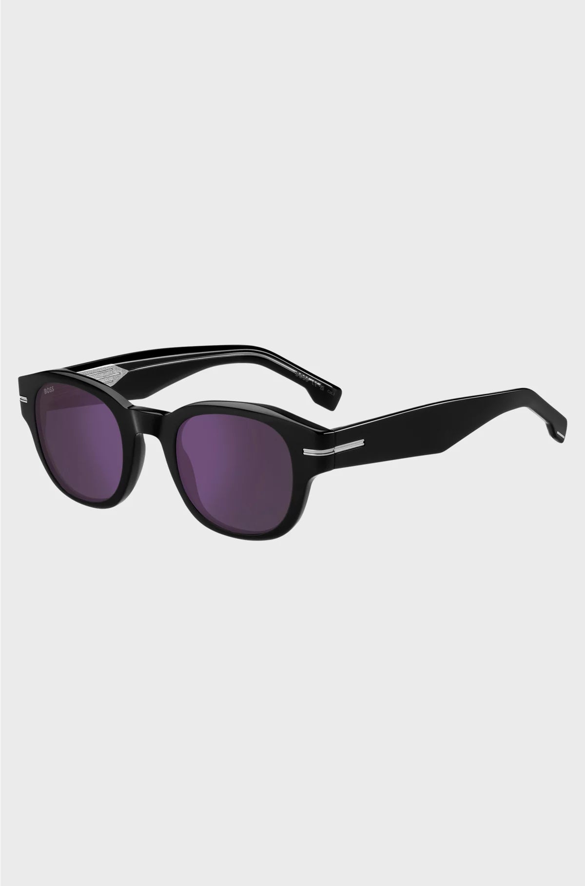 OCCHIALI DA SOLE NERI IN ACETATO CON LENTI VIOLA