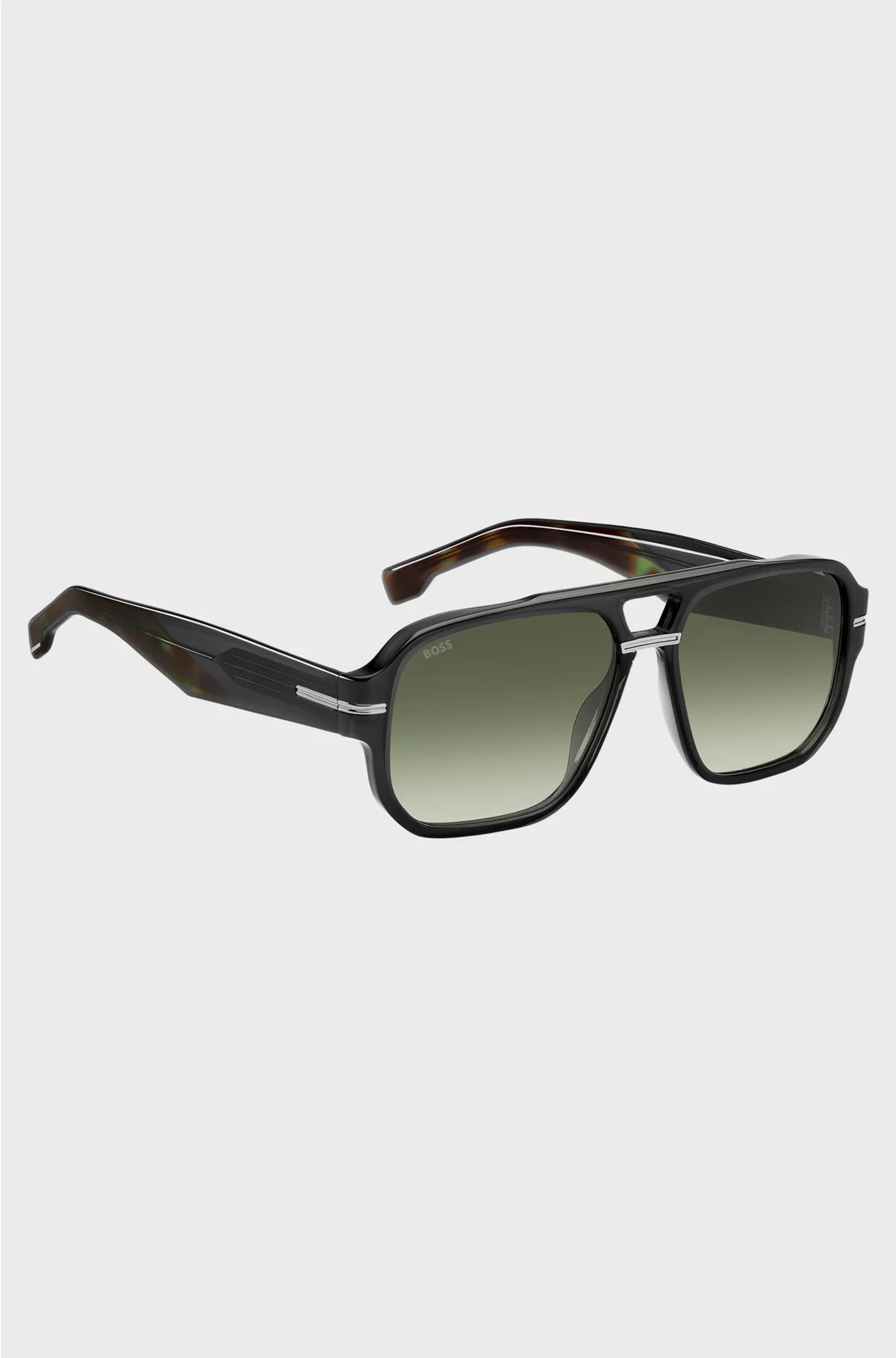 GREY-ACETATE SUNGLASSES WITH PATTERNED ACCENTS