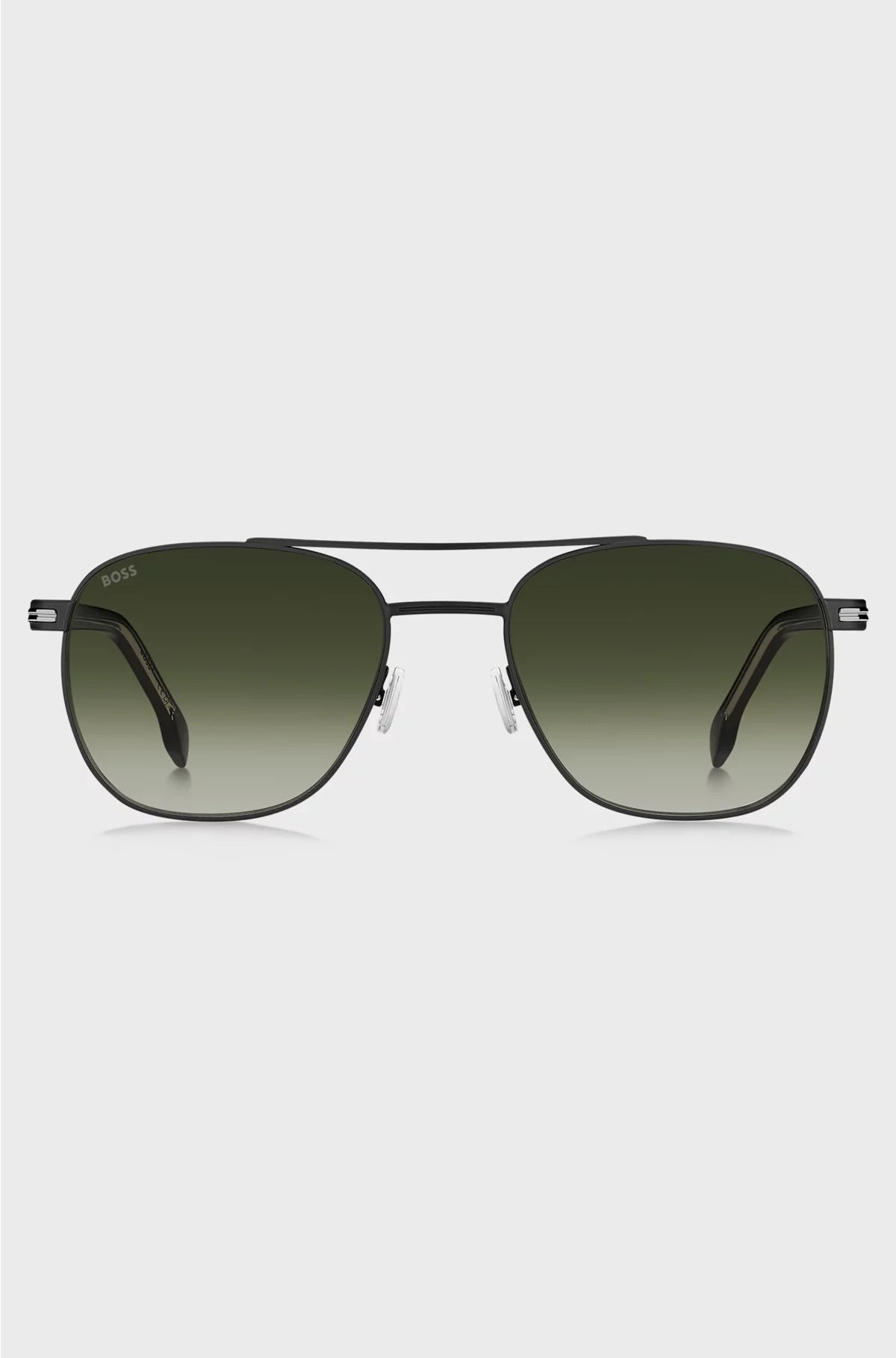 DOUBLE-BRIDGE SUNGLASSES IN BLACK STEEL