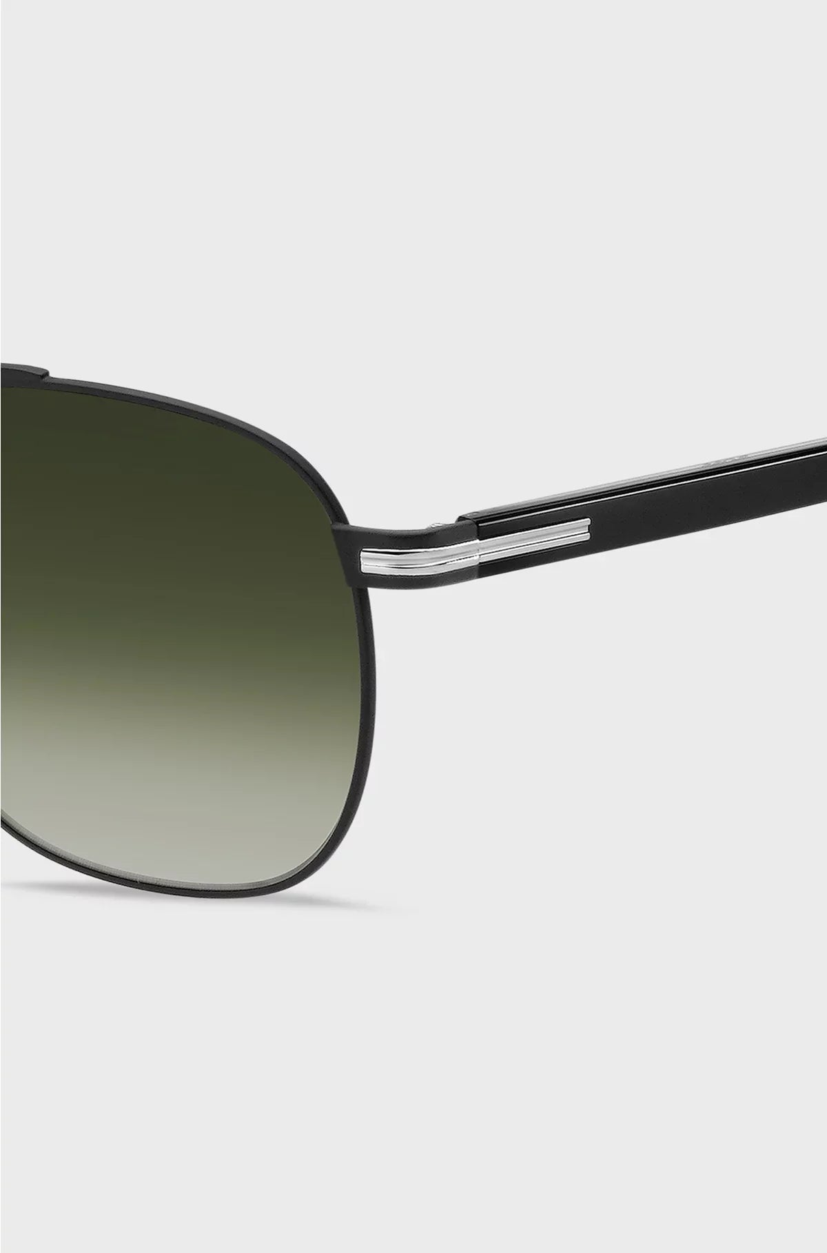 DOUBLE-BRIDGE SUNGLASSES IN BLACK STEEL