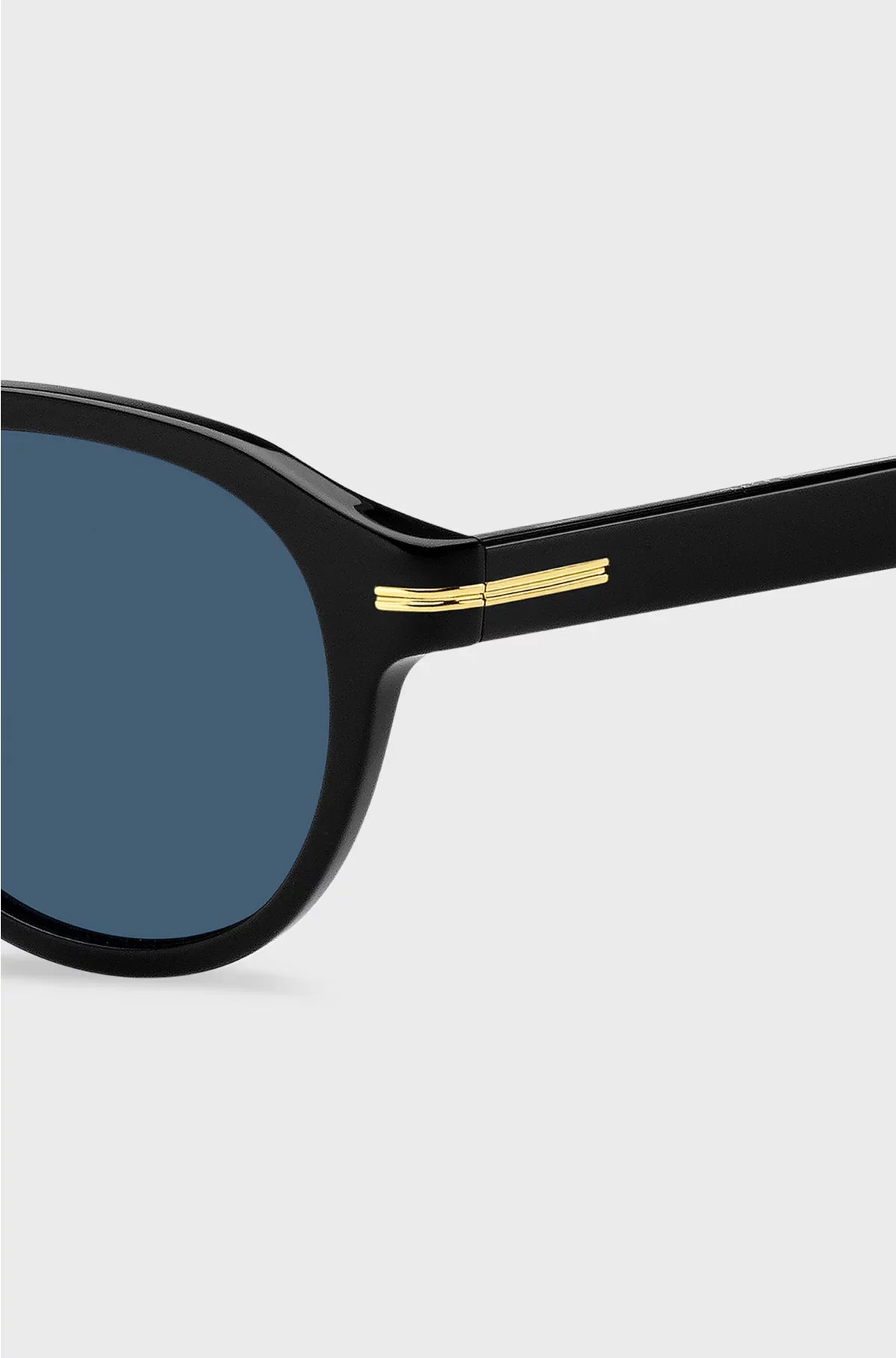 BLACK-ACETATE SUNGLASSES WITH GOLD-TONE HINGES