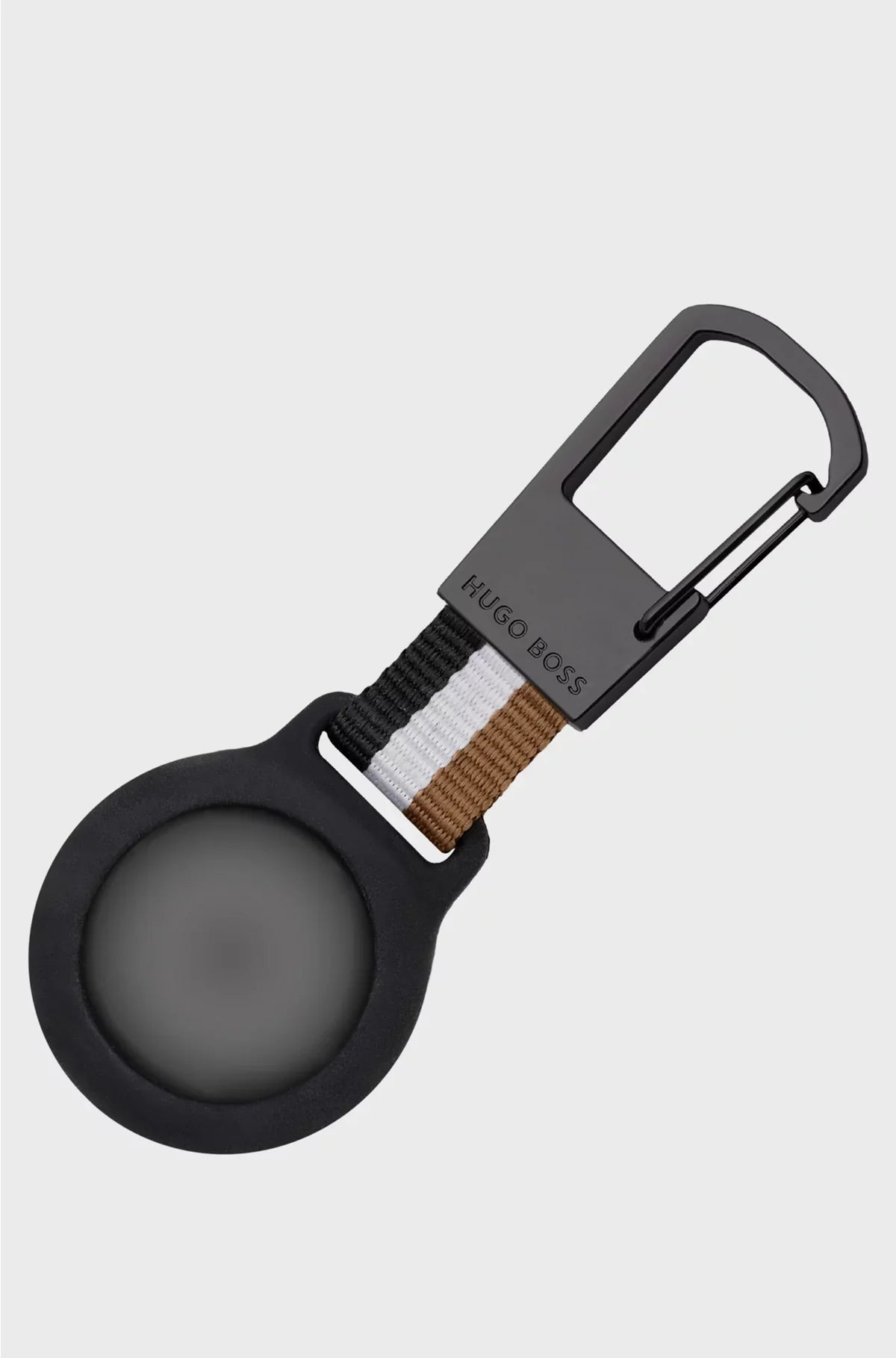 SIGNATURE-STRIPE KEY RING WITH AIRTAG HOLDER