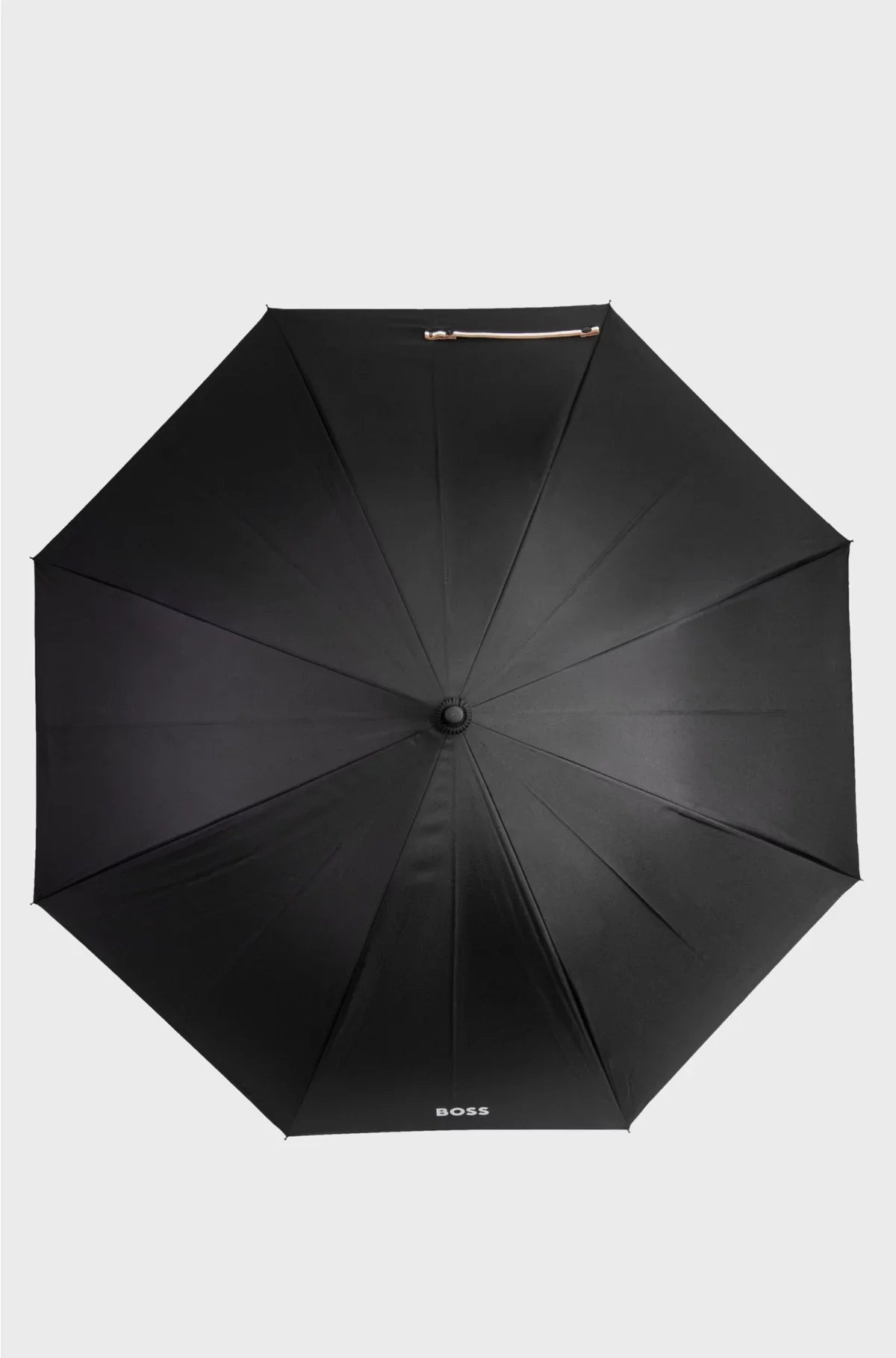 BLACK POCKET UMBRELLA WITH CAMEL INTERIOR