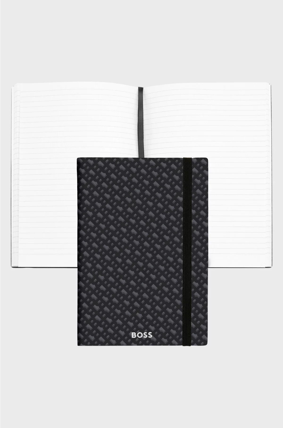 GREY A5 NOTEBOOK WITH MONOGRAM PATTERN