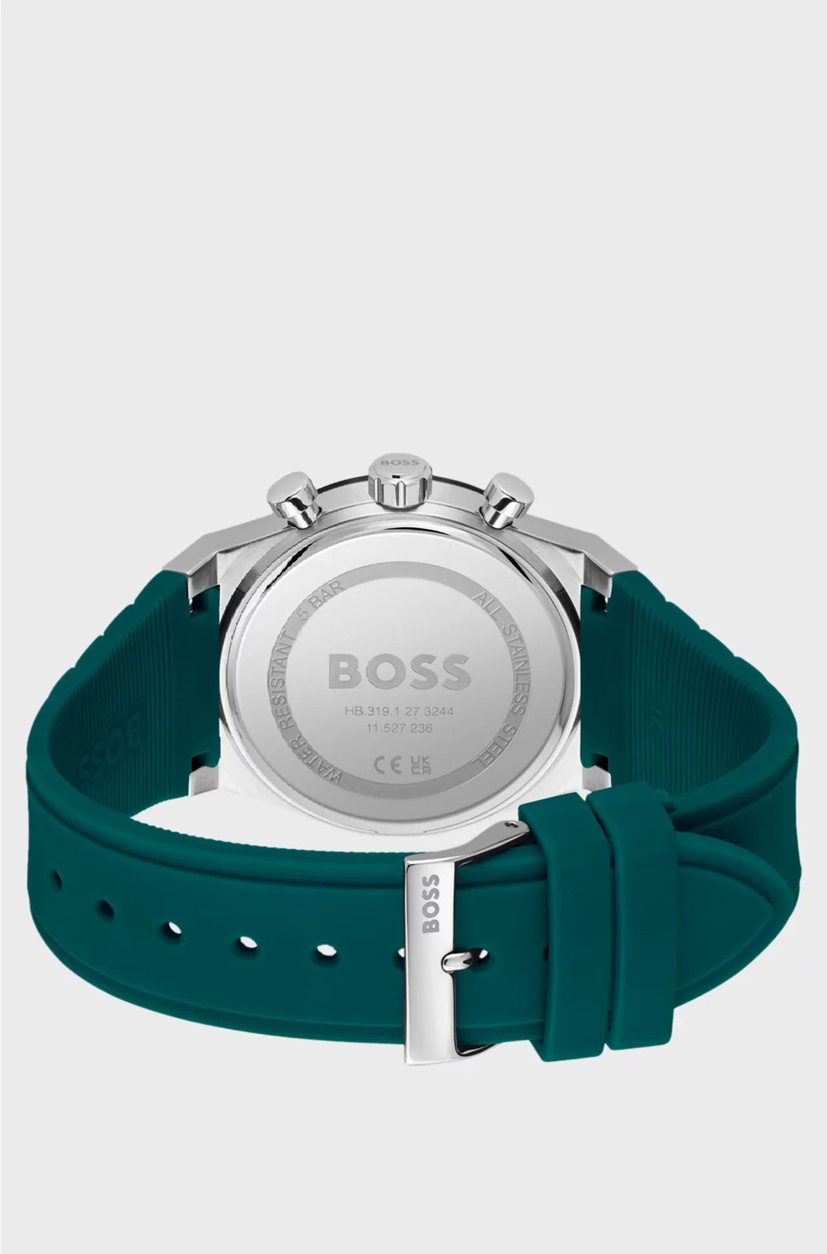 SILICONE-STRAP CHRONOGRAPH WATCH WITH GREEN DIAL
