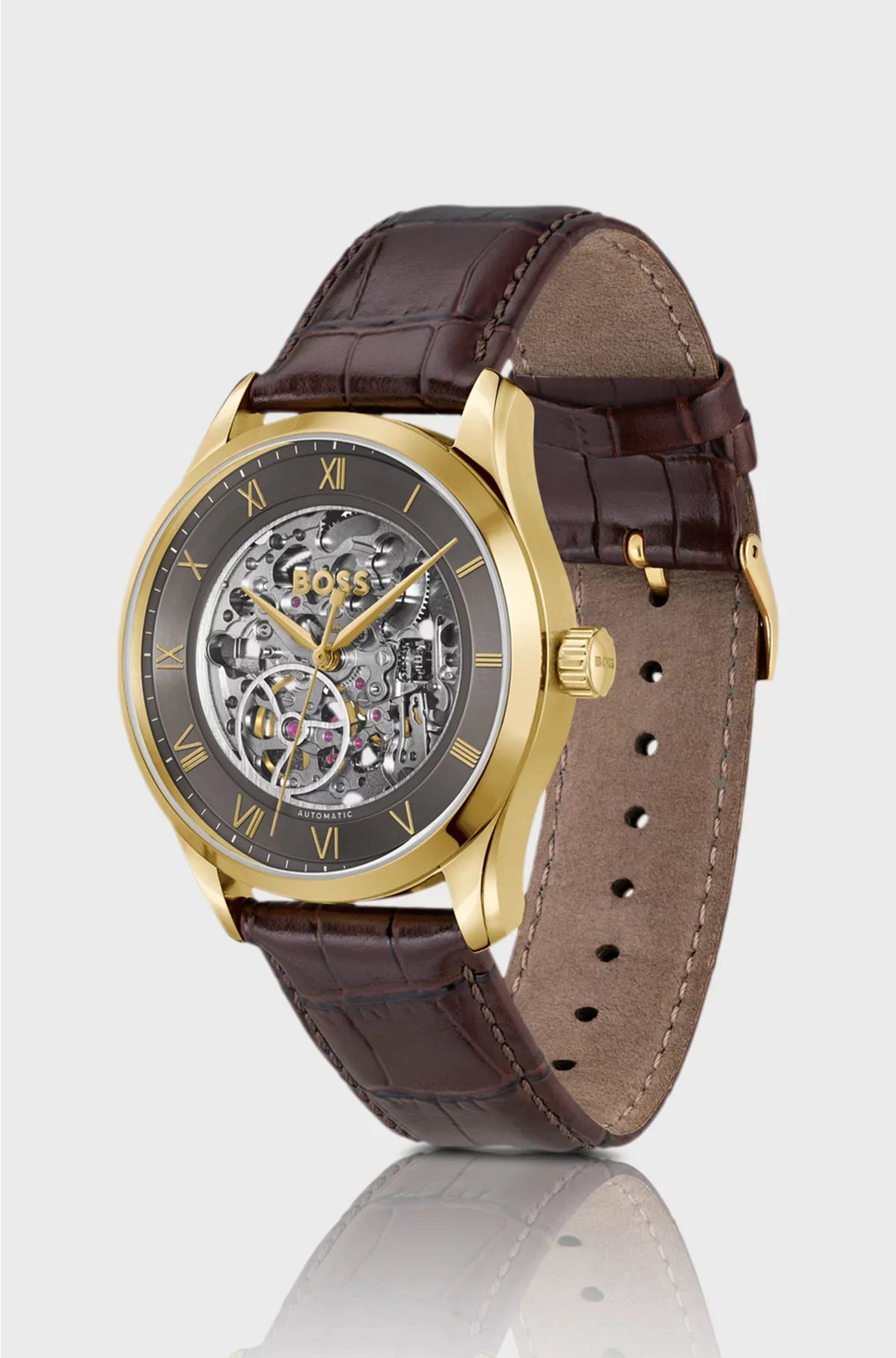 OROLOGIO AUTOMATICO PRINCIPIA SKELETON COLOR ORO CON QUADRANTE A SCHELETRO
