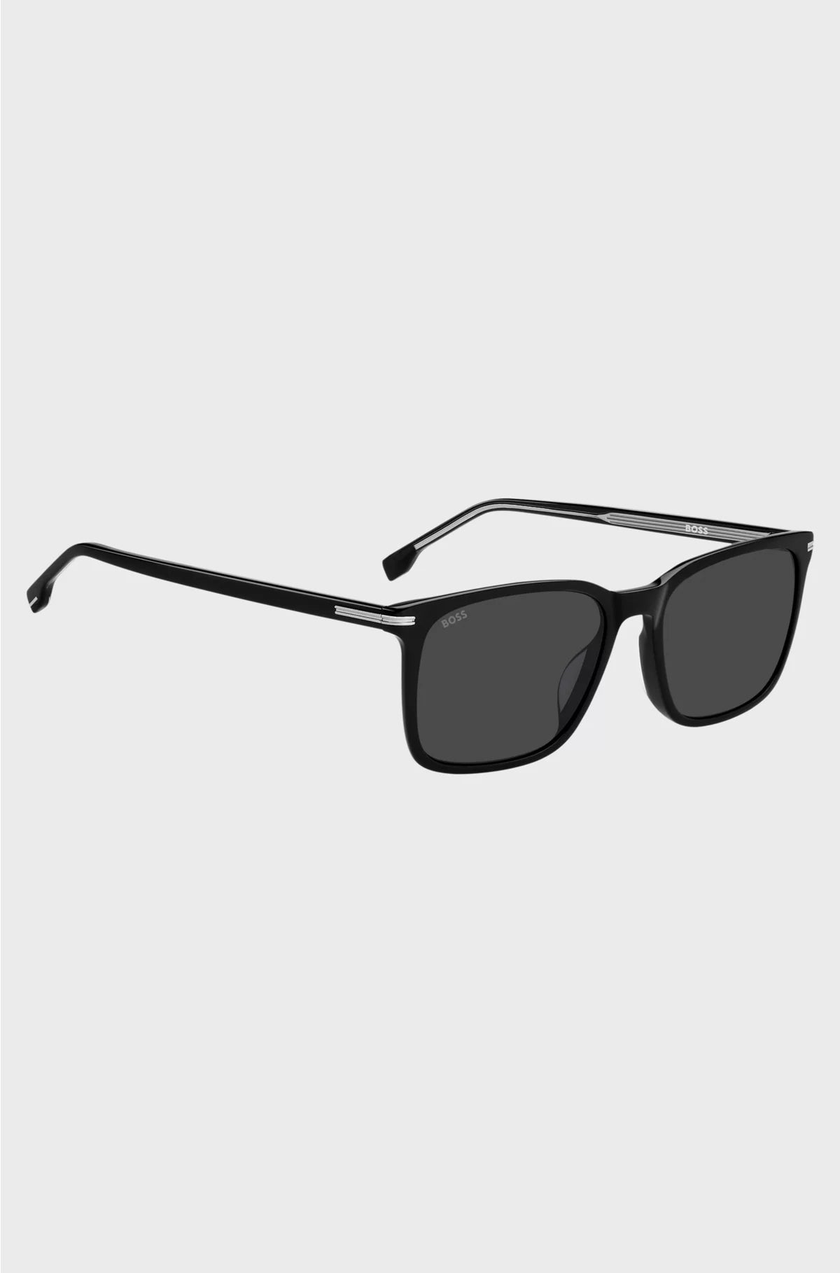 BLACK-ACETATE SUNGLASSES WITH SILVER-TONE TRIMS